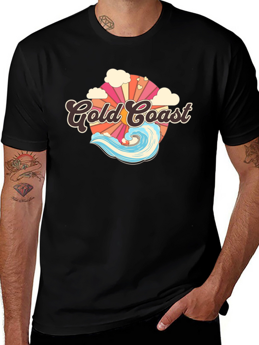 Gold Coast Wave T-Shirt - Retro Surf Style