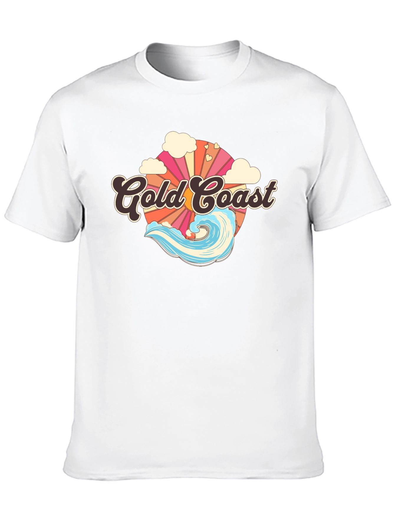 Gold Coast Wave T-Shirt - Retro Surf Style