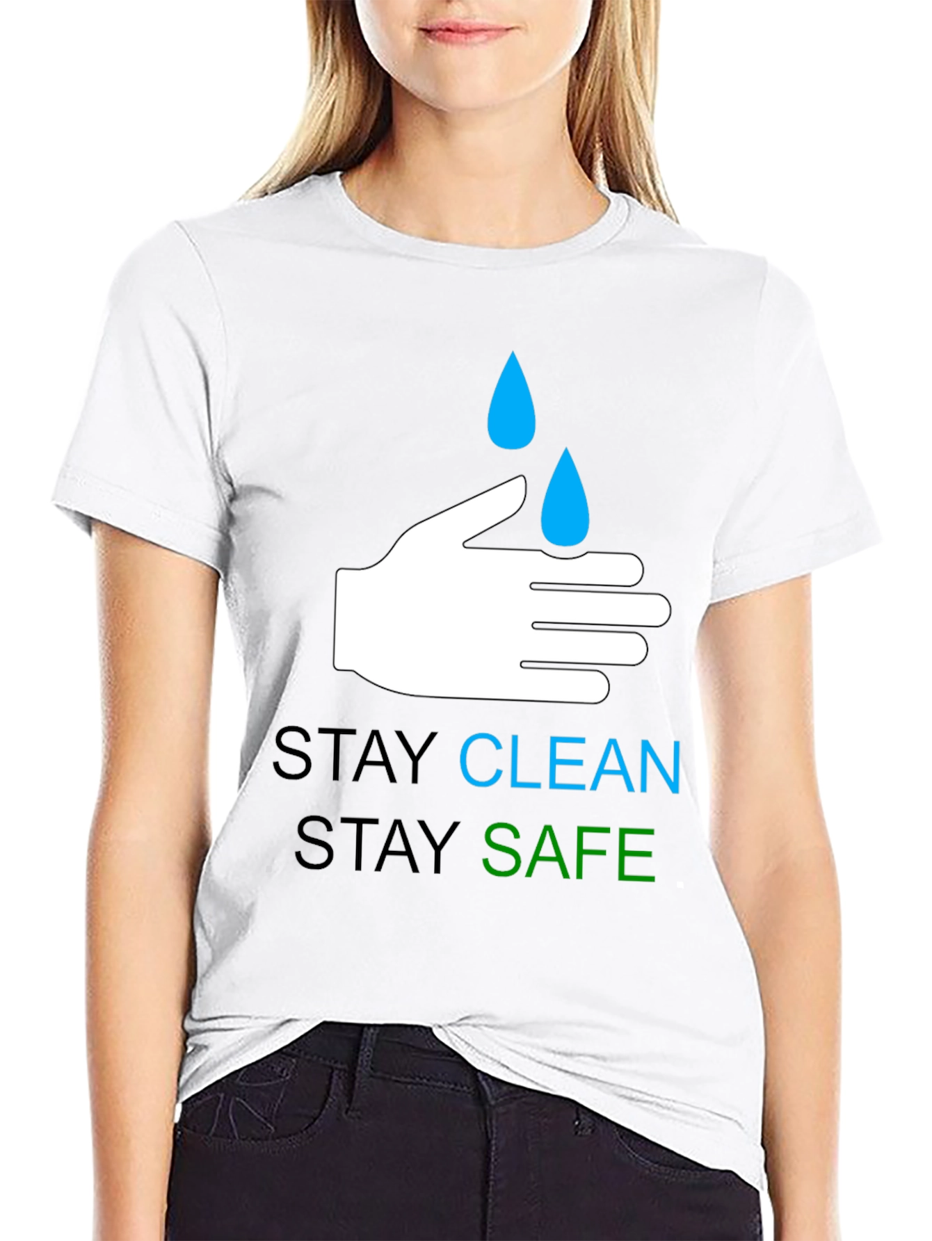 Stay Clean Stay Safe Graphic T-Shirt - Black