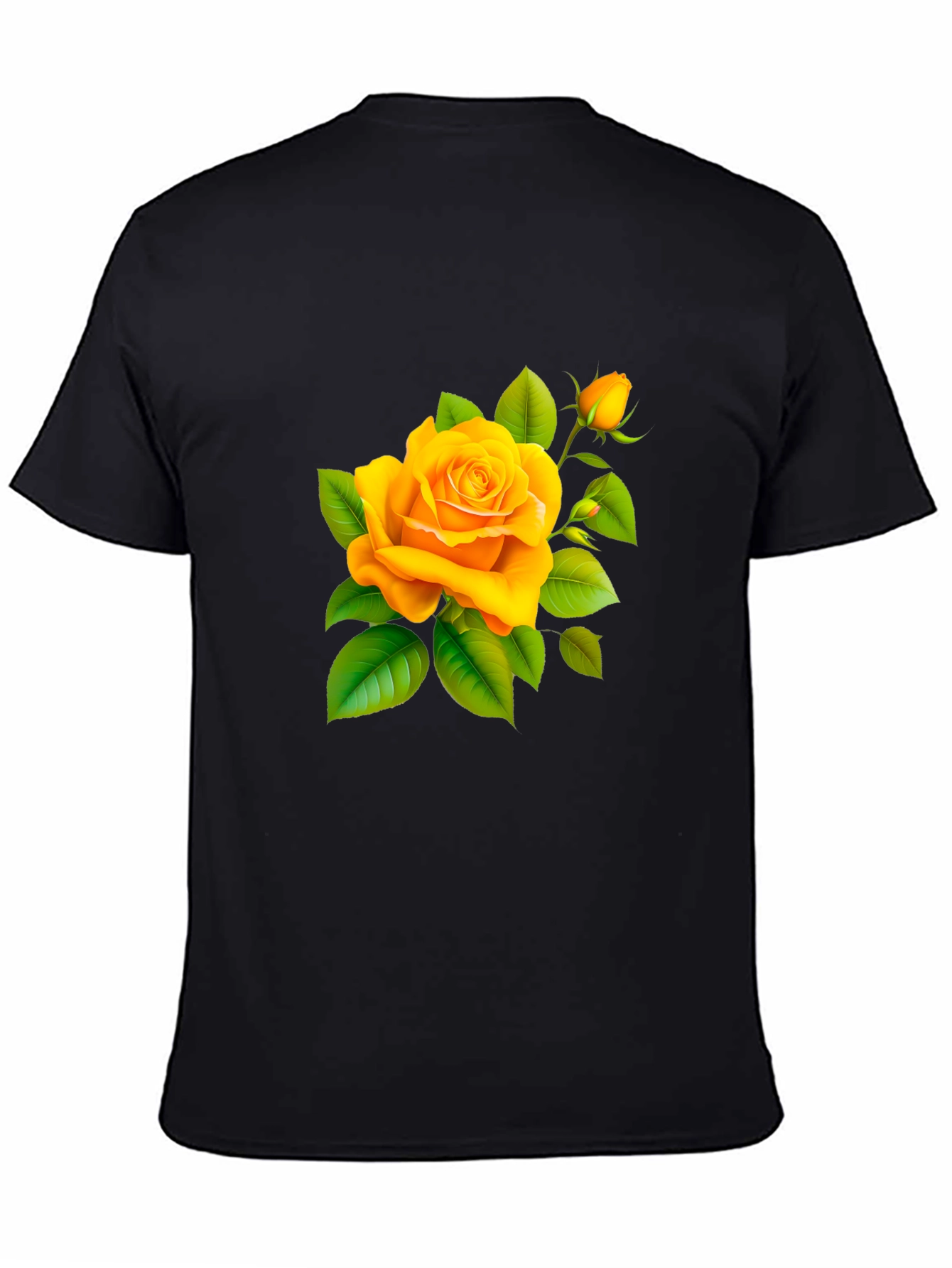 Yellow Rose Graphic Tee - Soft Cotton Blend Shirt