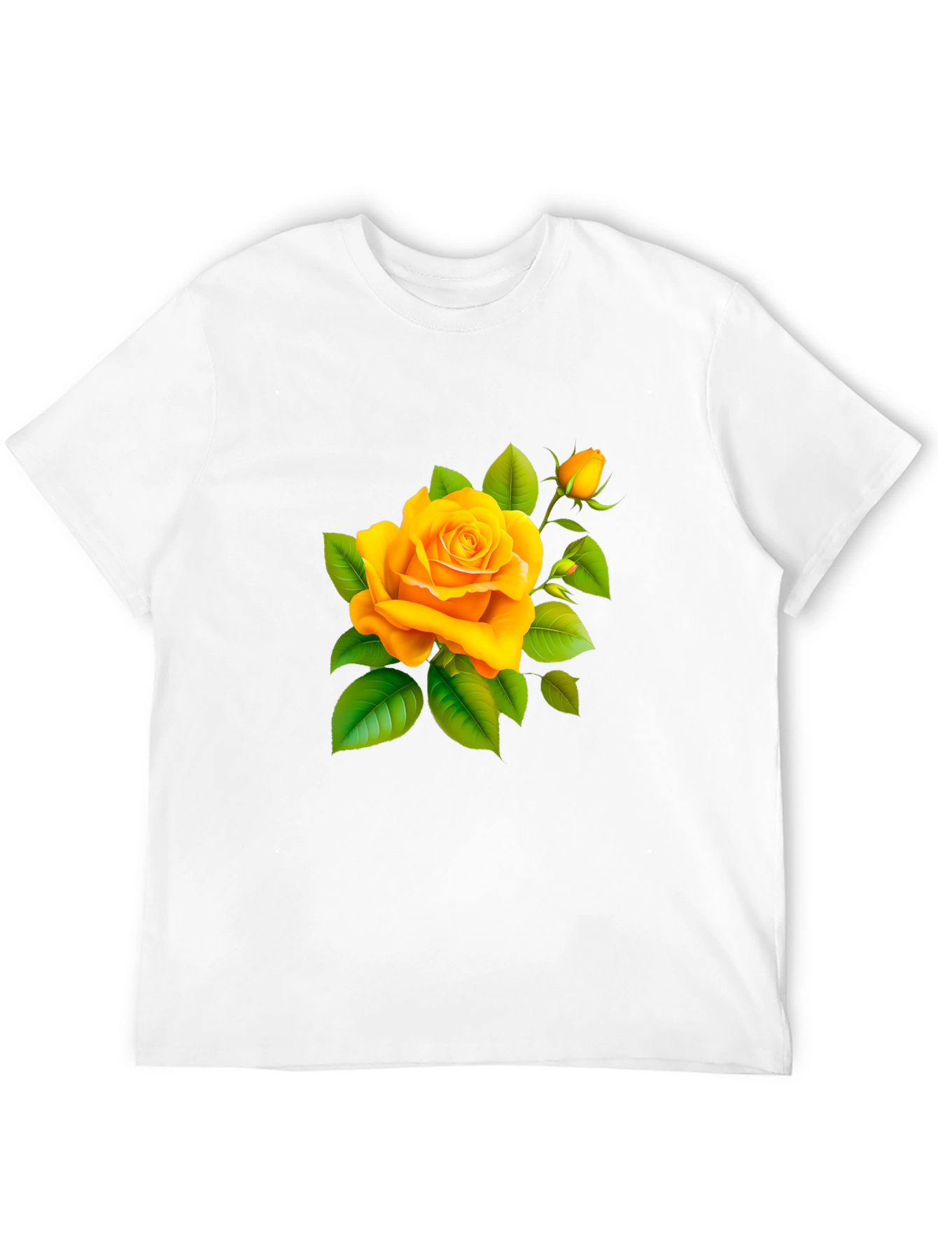 Yellow Rose Graphic Tee - Soft Cotton Blend Shirt