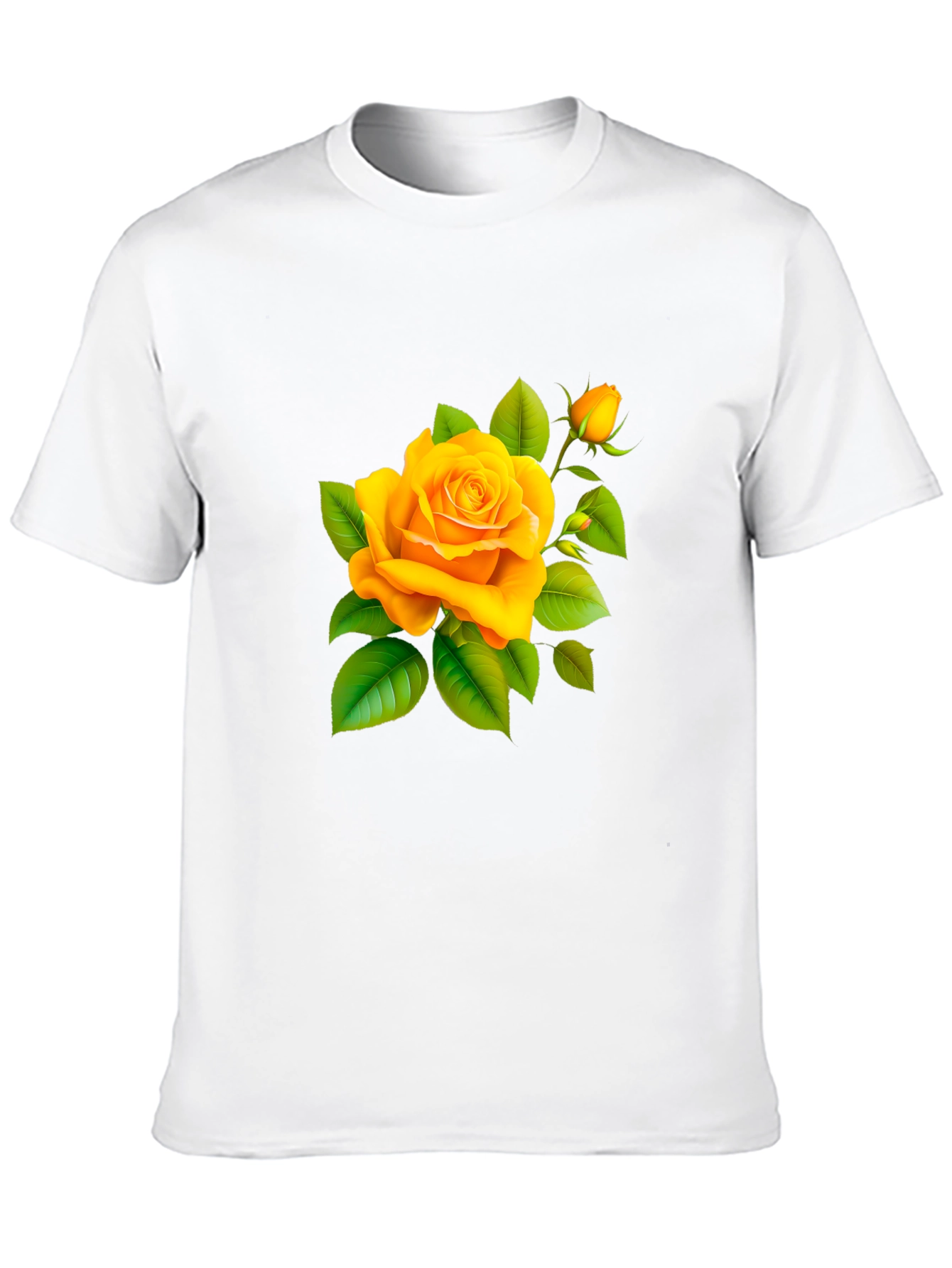 Yellow Rose Graphic Tee - Soft Cotton Blend Shirt