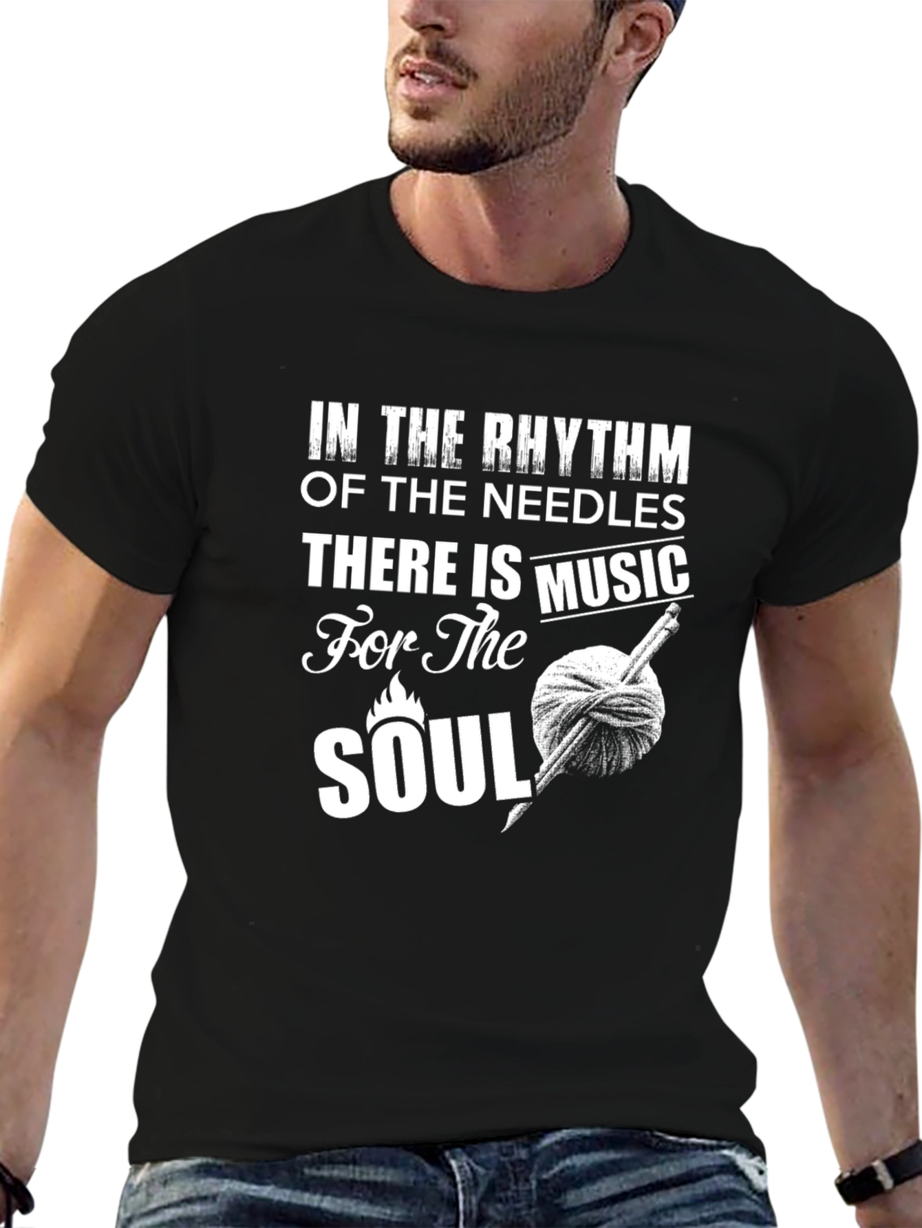 Knitting Music T-Shirt - Rhythm of Needles