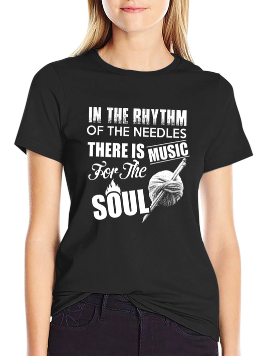 Knitting Music T-Shirt - Rhythm of Needles