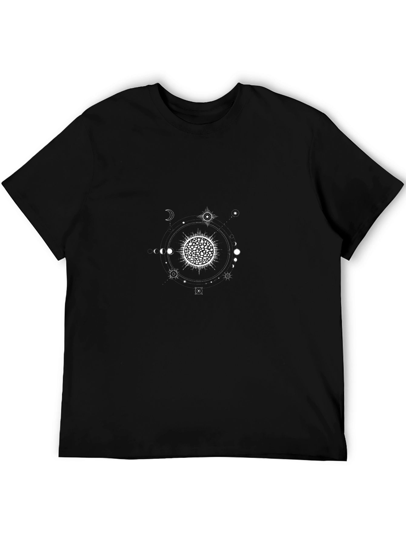 Celestial Graphic Print Black T-Shirt