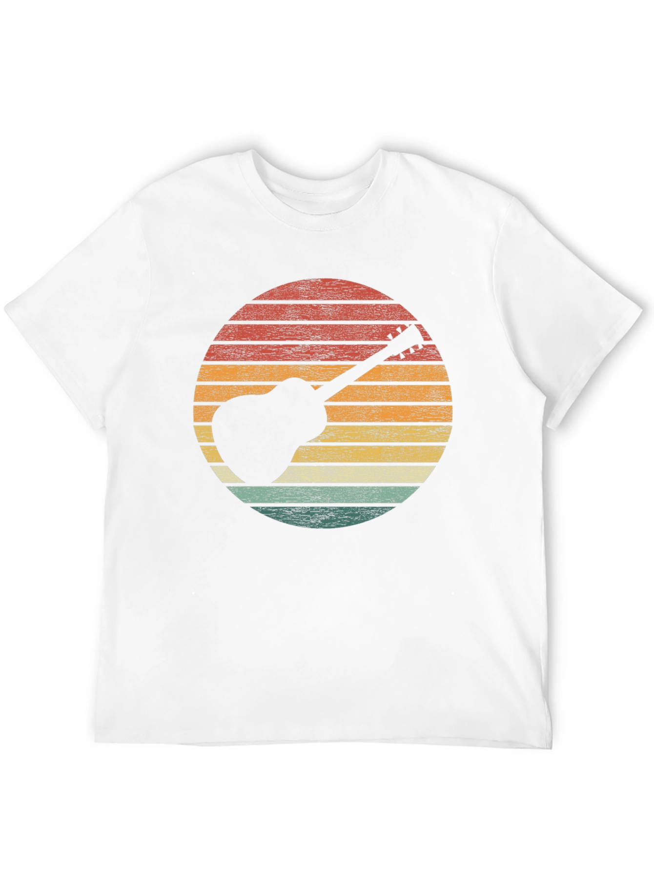 Retro Guitar Sunset Graphic Tee - Black