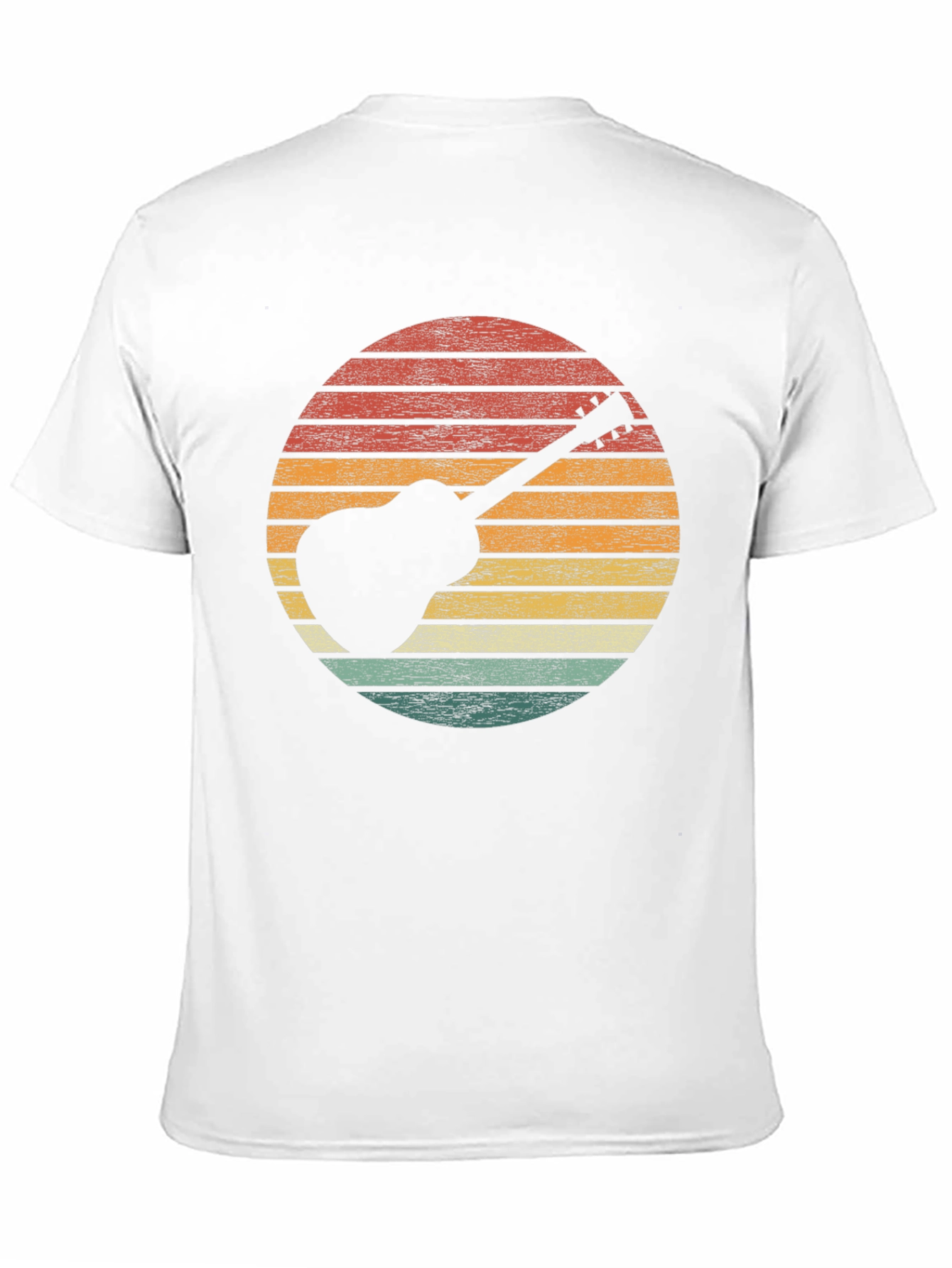 Retro Guitar Sunset Graphic Tee - Black