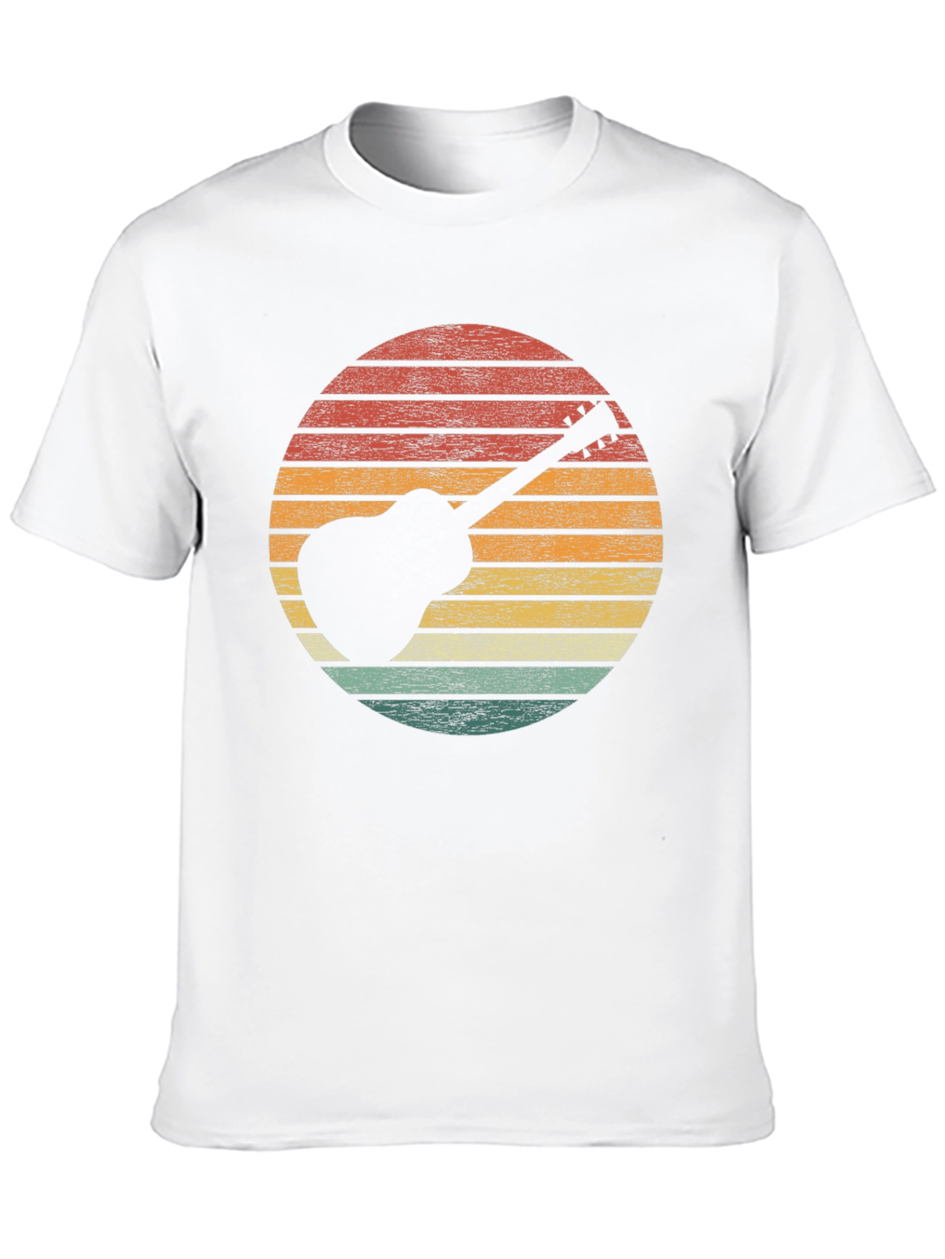 Retro Guitar Sunset Graphic Tee - Black