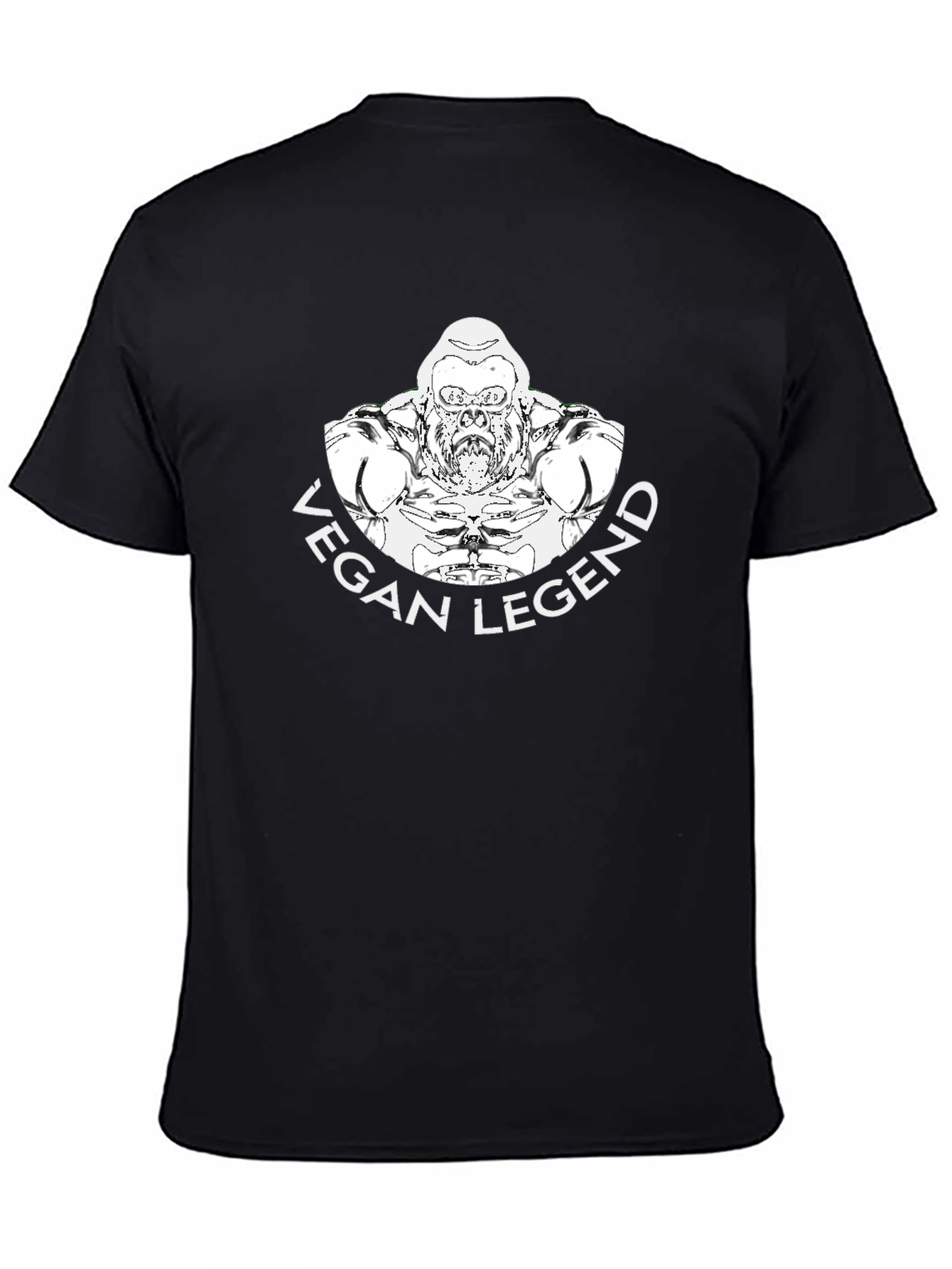Vegan Legend Gorilla Graphic T-Shirt - Black Cotton