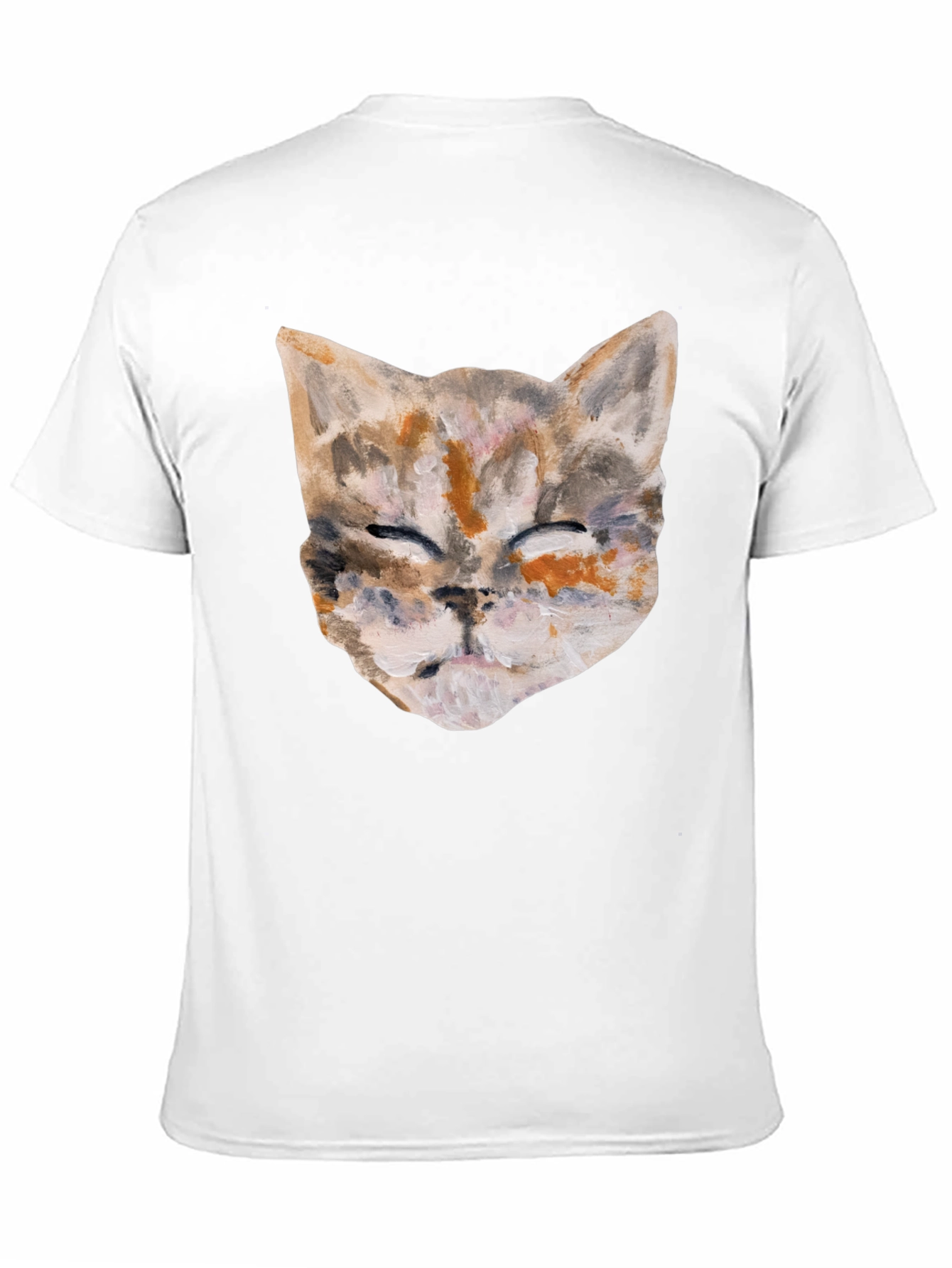 Cat Art Graphic Print Crew Neck T-Shirt