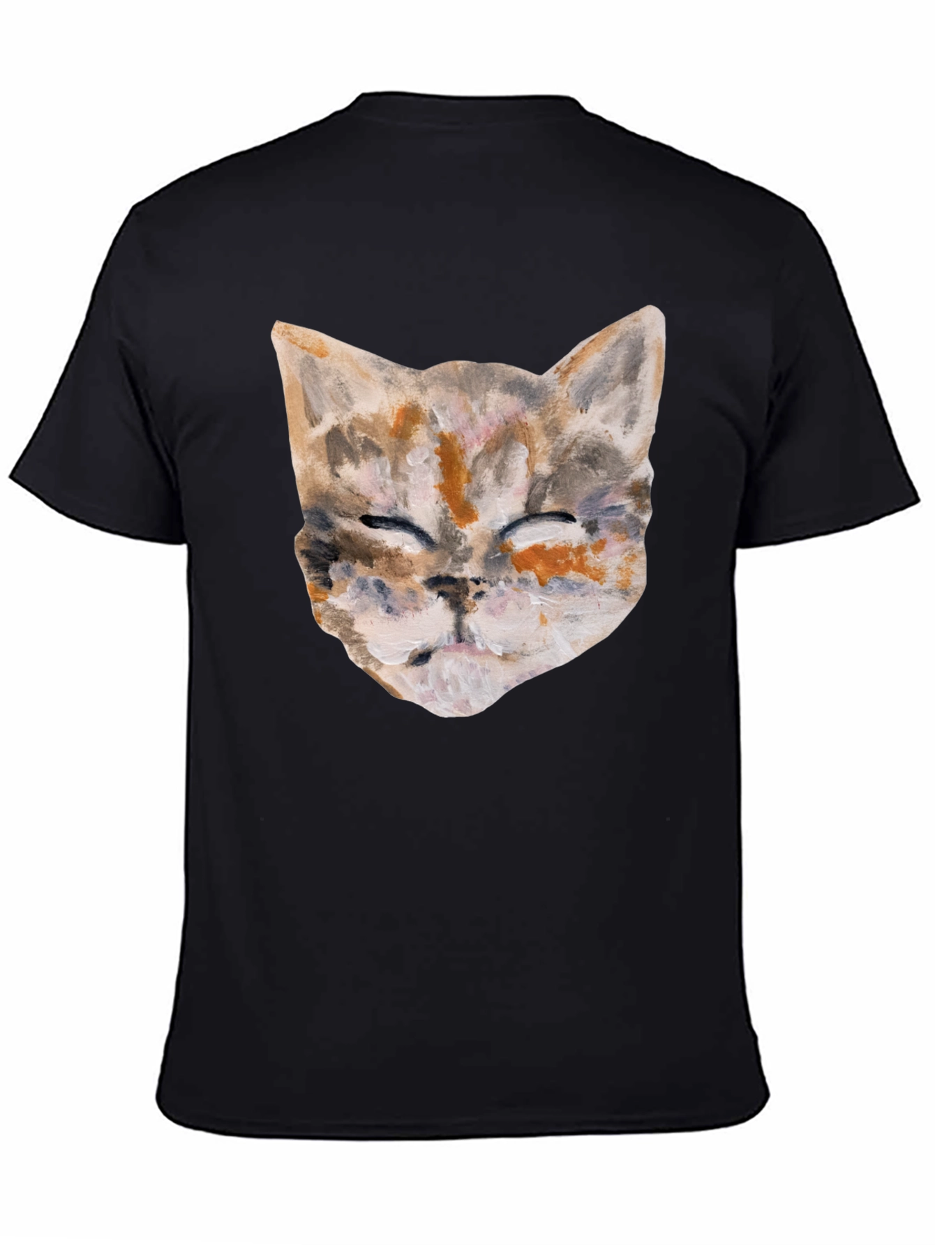Cat Art Graphic Print Crew Neck T-Shirt