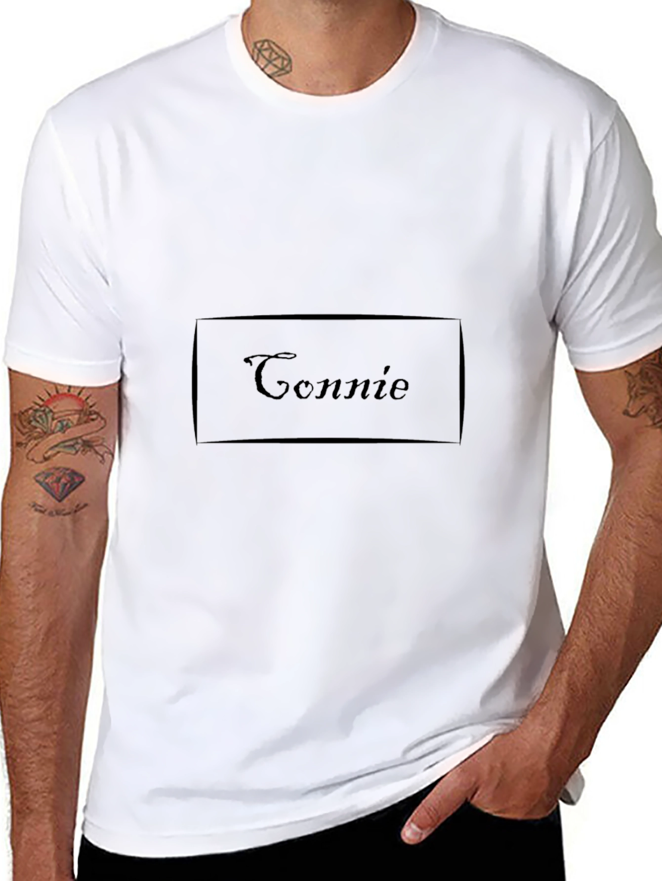 Connie Custom Name Black T-Shirt