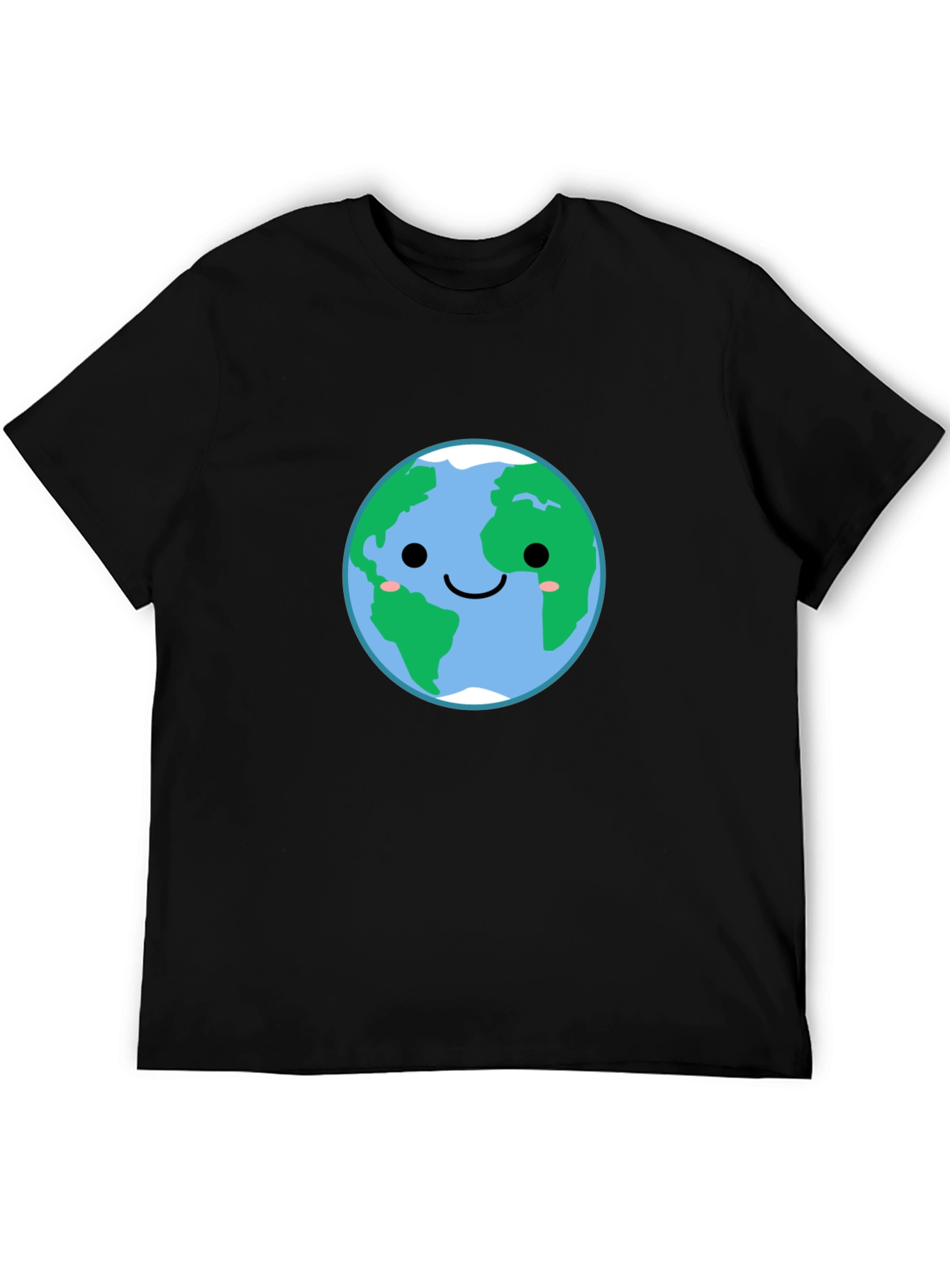 Earth Smiling Face Graphic Tee - Black