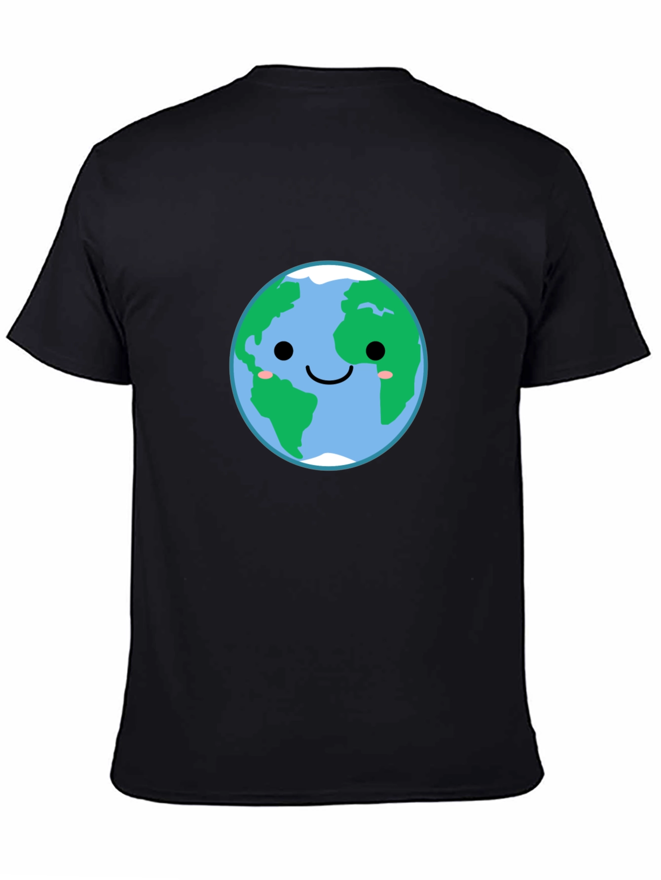 Earth Smiling Face Graphic Tee - Black
