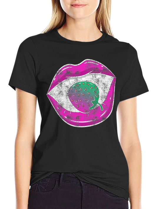 Strawberry Lips Graphic T-Shirt