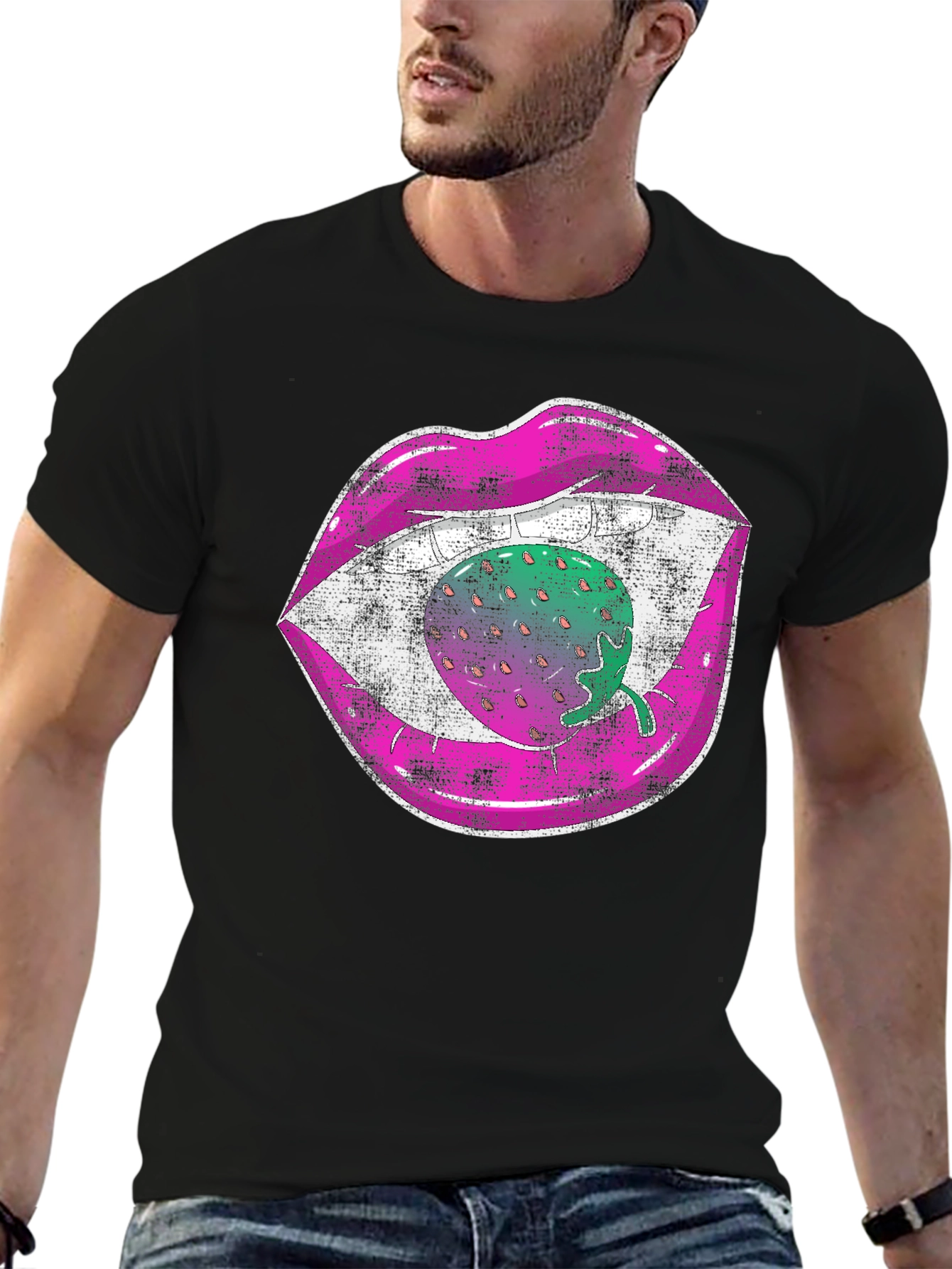 Strawberry Lips Graphic T-Shirt