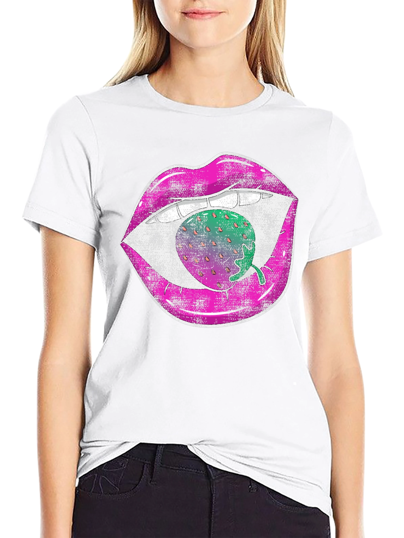 Strawberry Lips Graphic T-Shirt