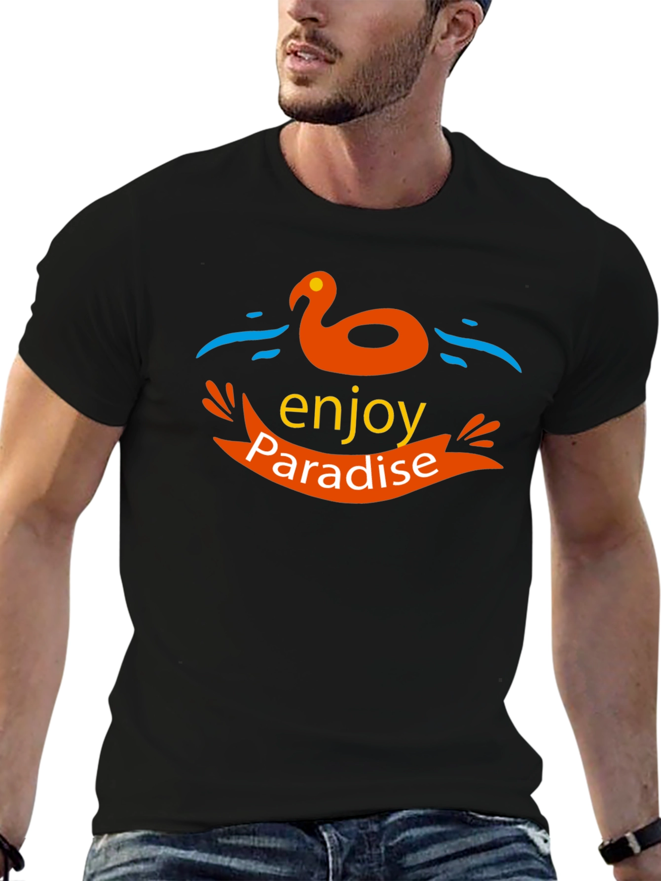 Enjoy Paradise Black T-Shirt