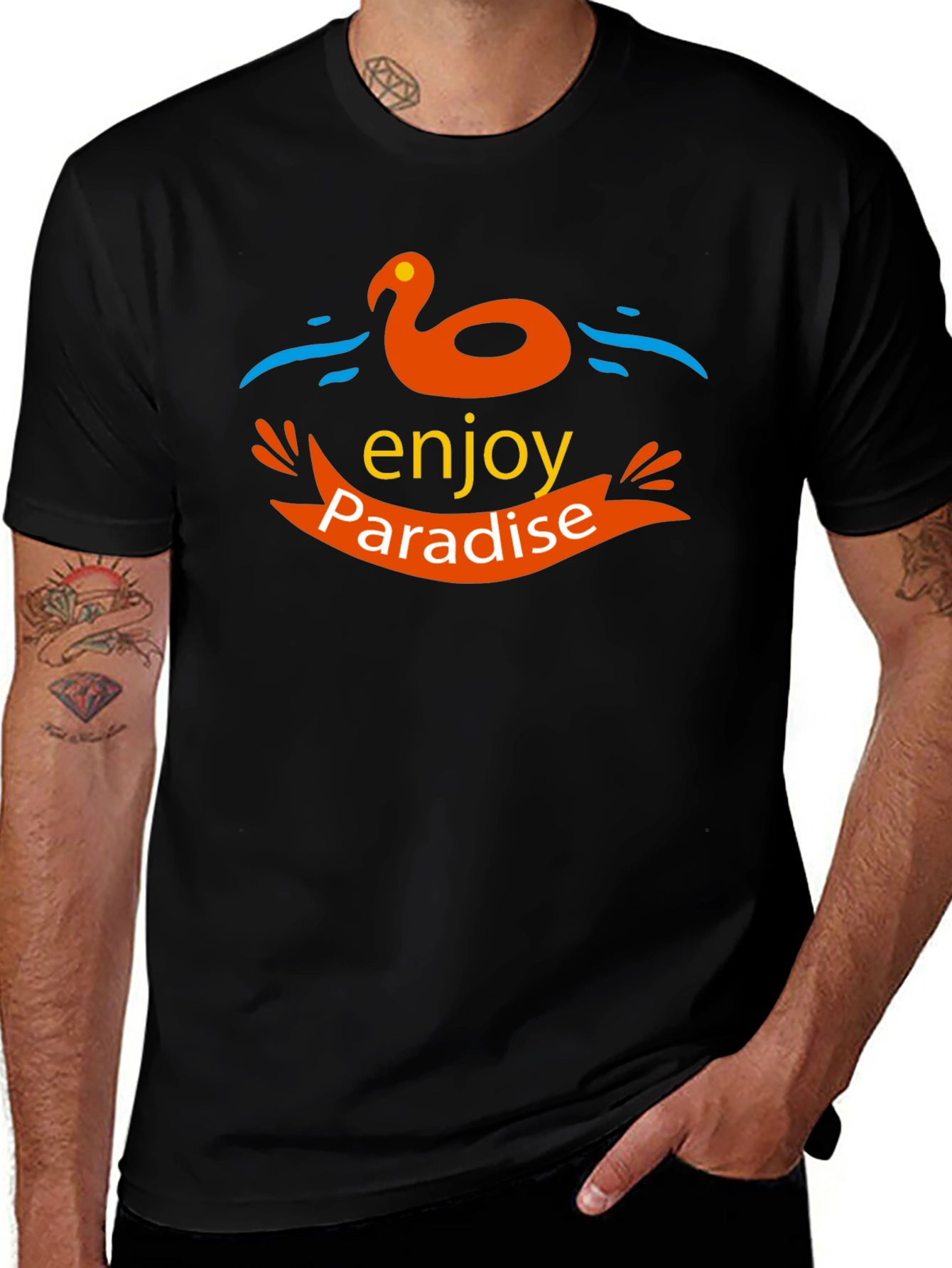 Enjoy Paradise Black T-Shirt