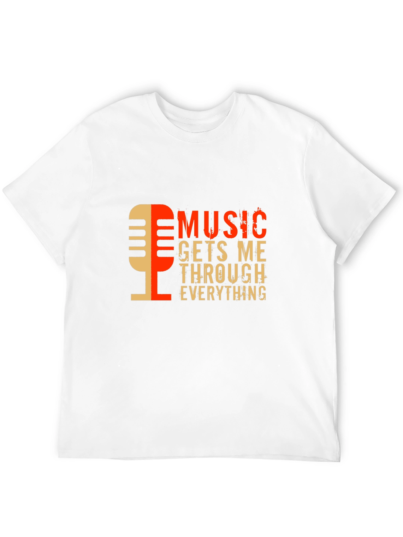 Music Gets Me Through Everything Black Graphic Tee