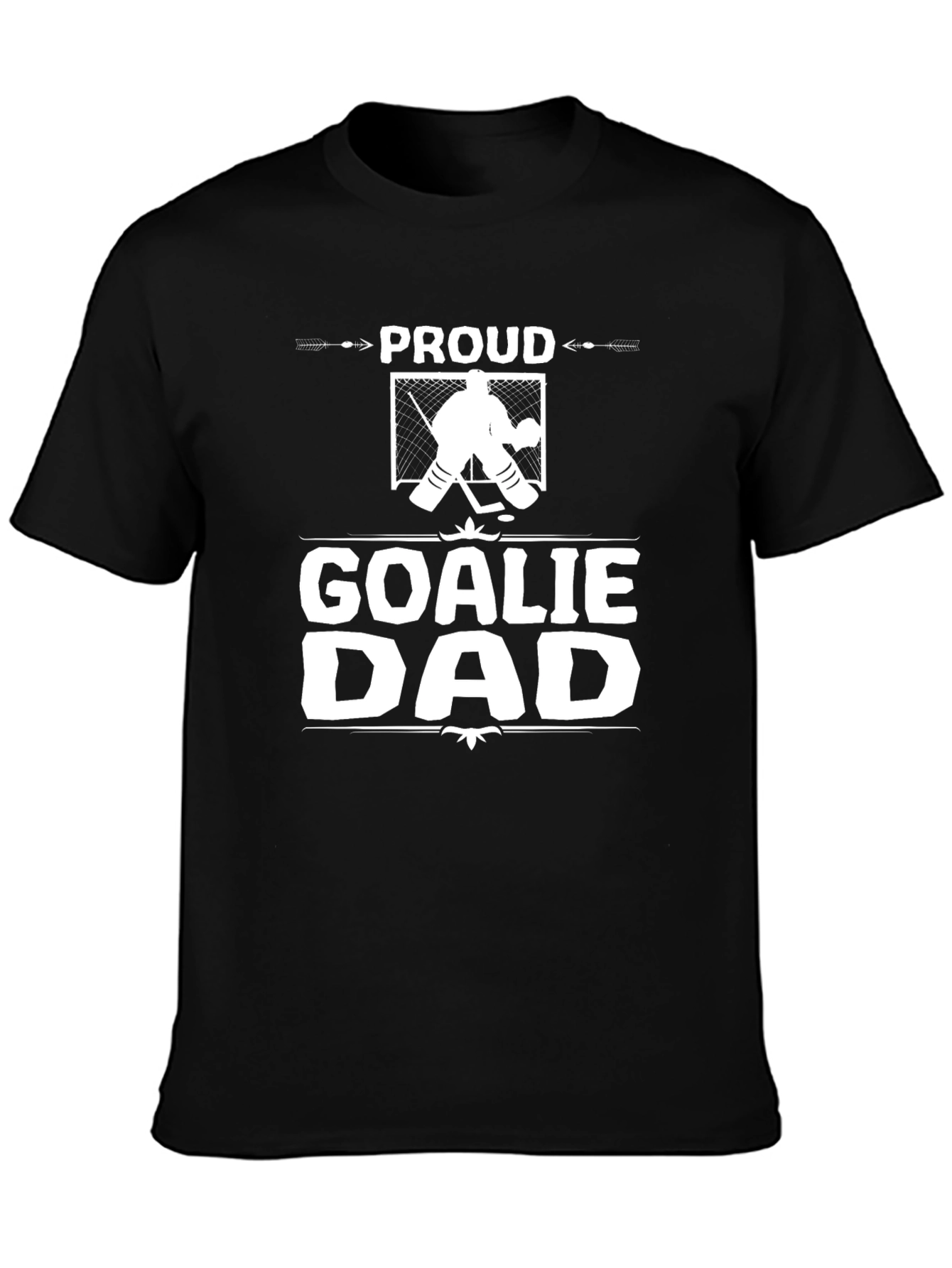 Proud Goalie Dad Graphic Tee - Hockey Lovers Gift