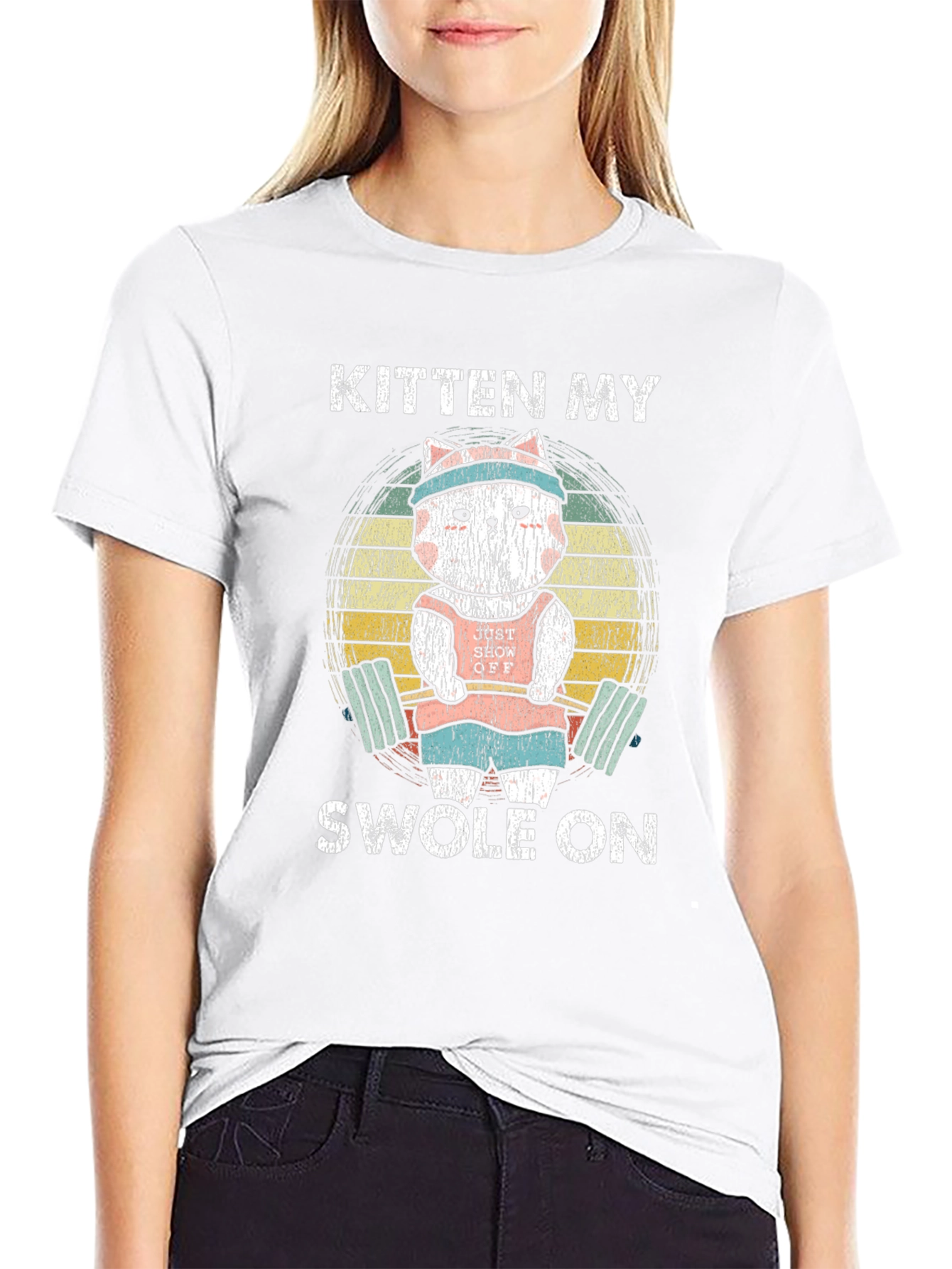 Kitten My Swole On T-Shirt Gym Cat Tee