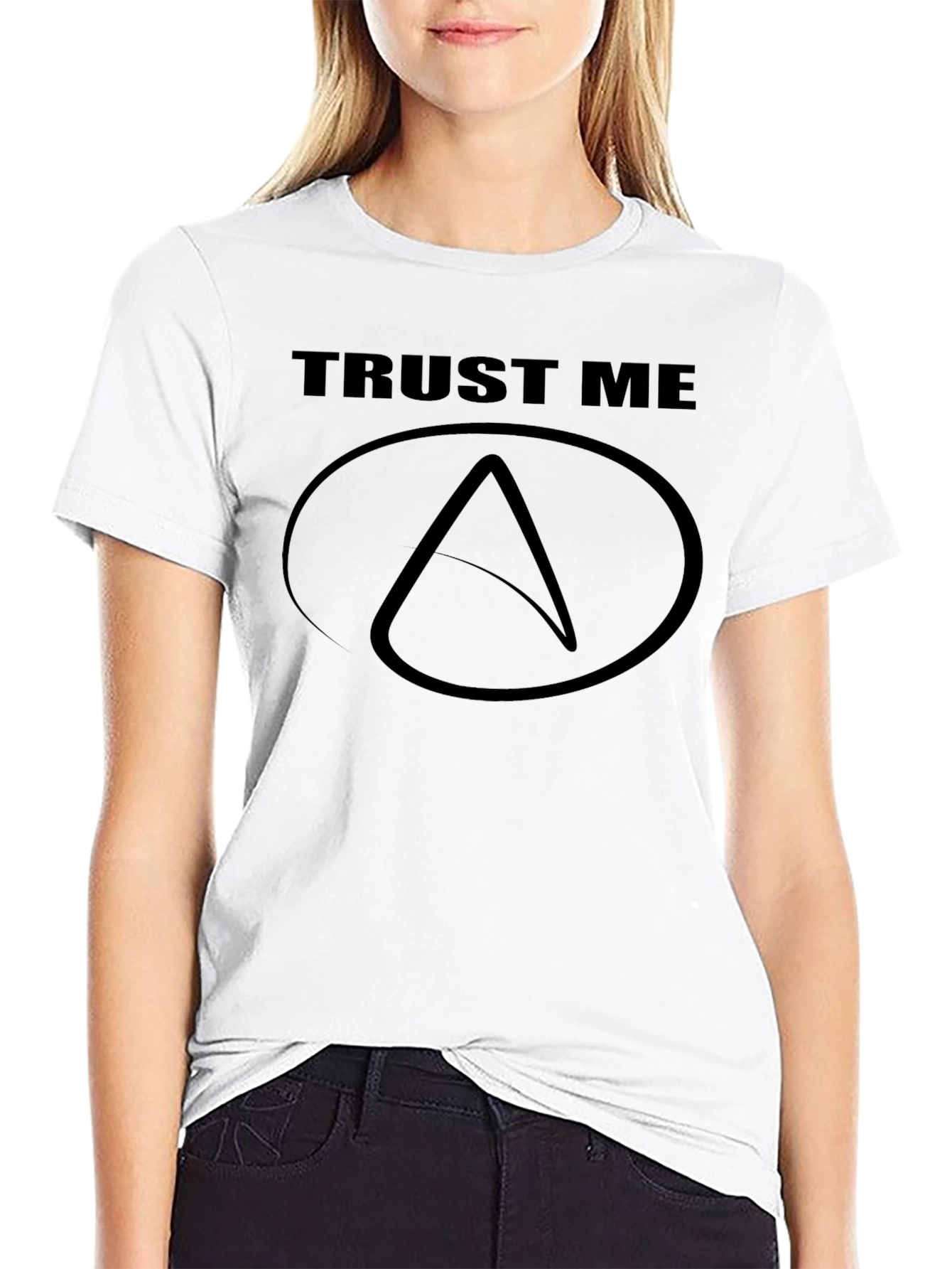 Trust Me Atheist Symbol Black T-Shirt