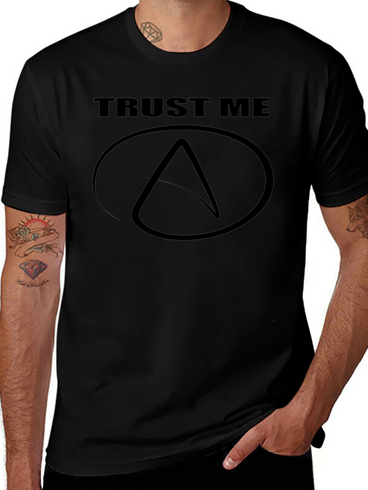 Trust Me Atheist Symbol Black T-Shirt