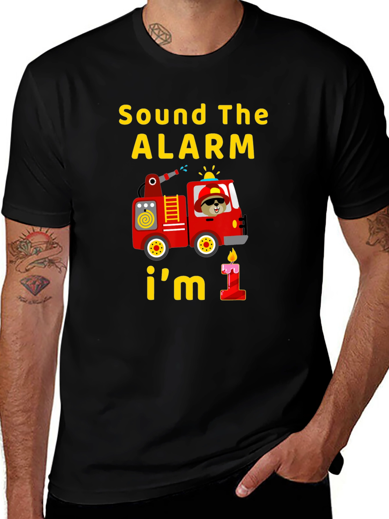 Sound The Alarm 1st Birthday Fire Truck T-Shirt