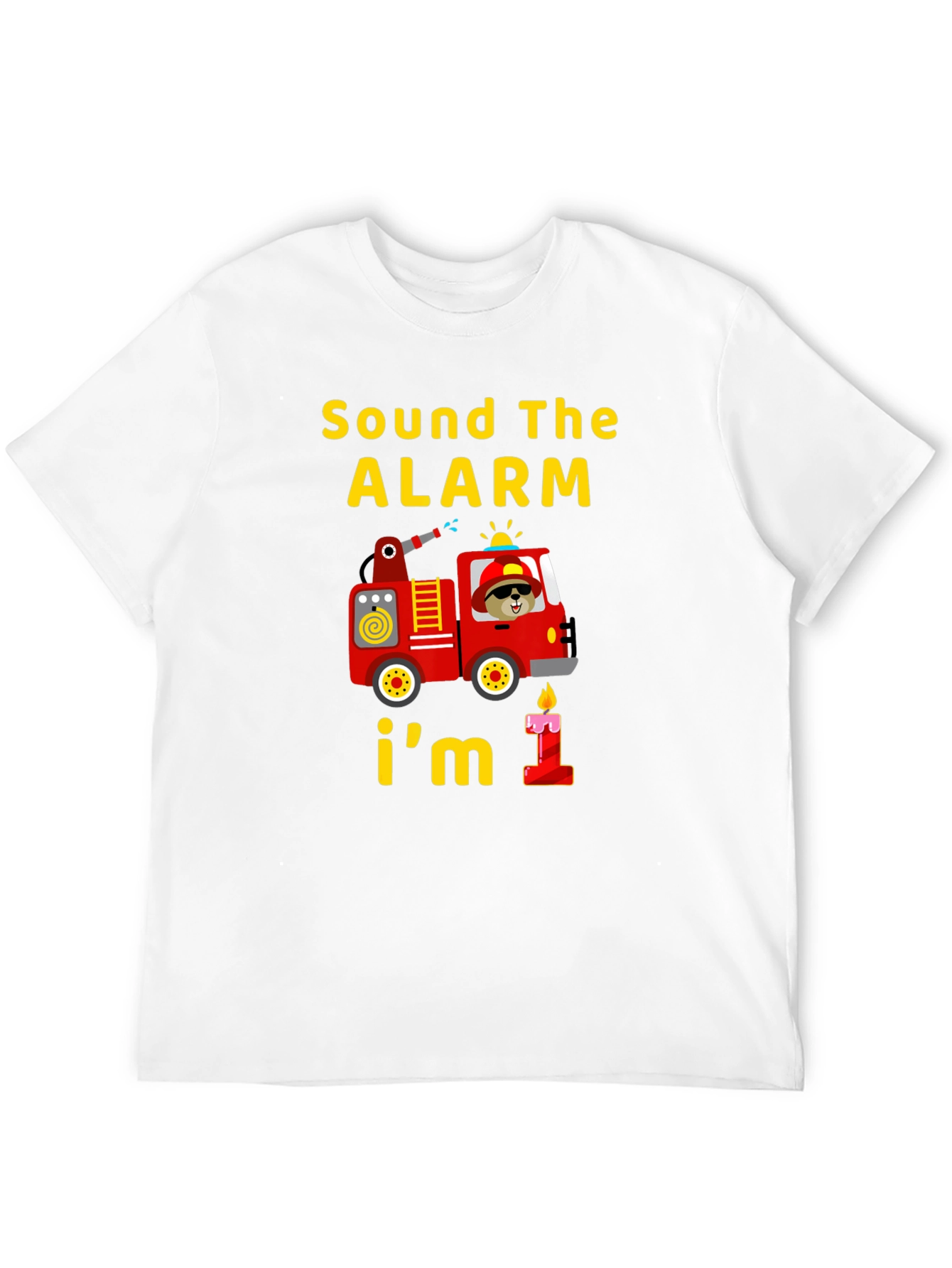 Sound The Alarm 1st Birthday Fire Truck T-Shirt
