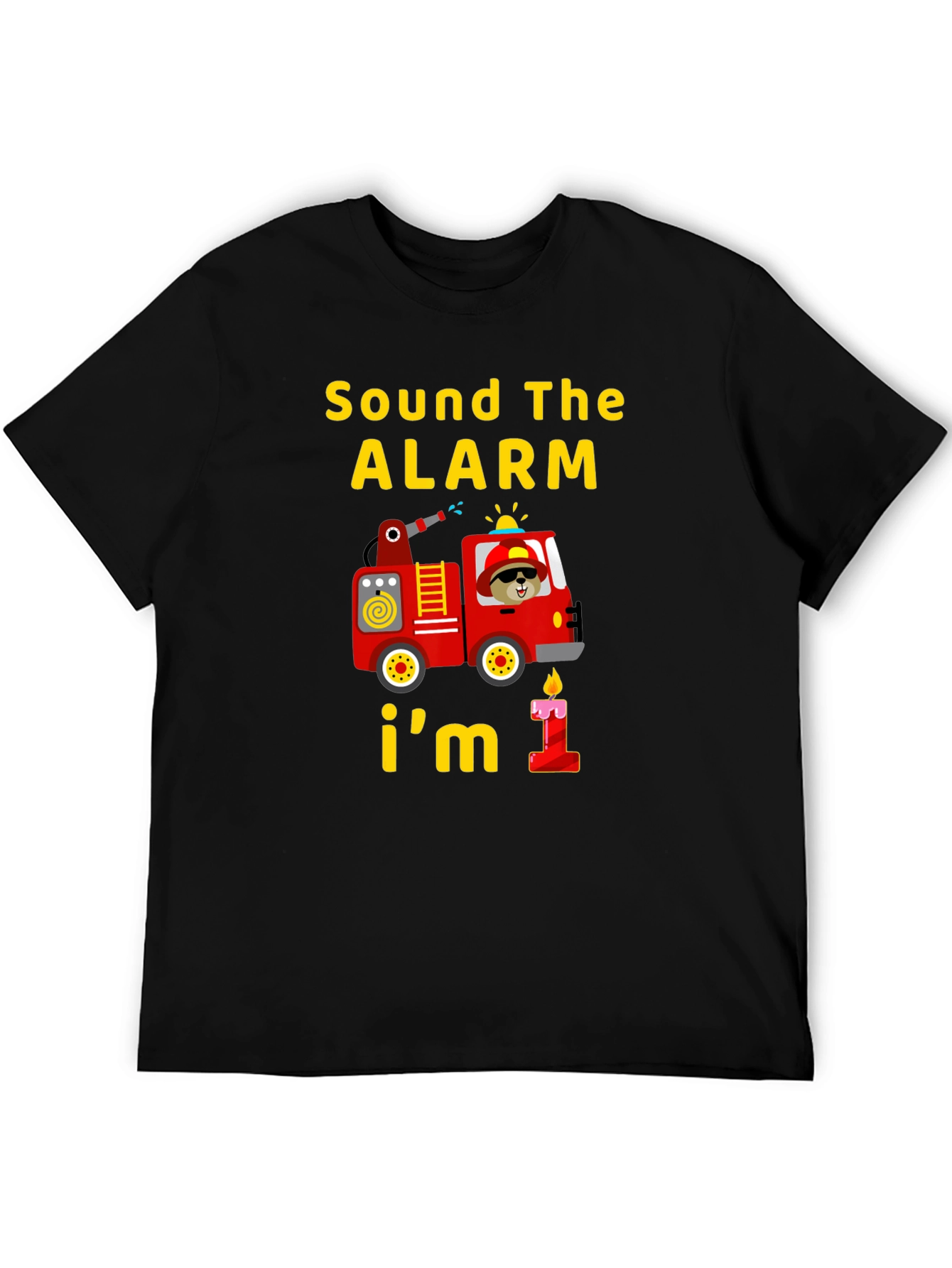 Sound The Alarm 1st Birthday Fire Truck T-Shirt