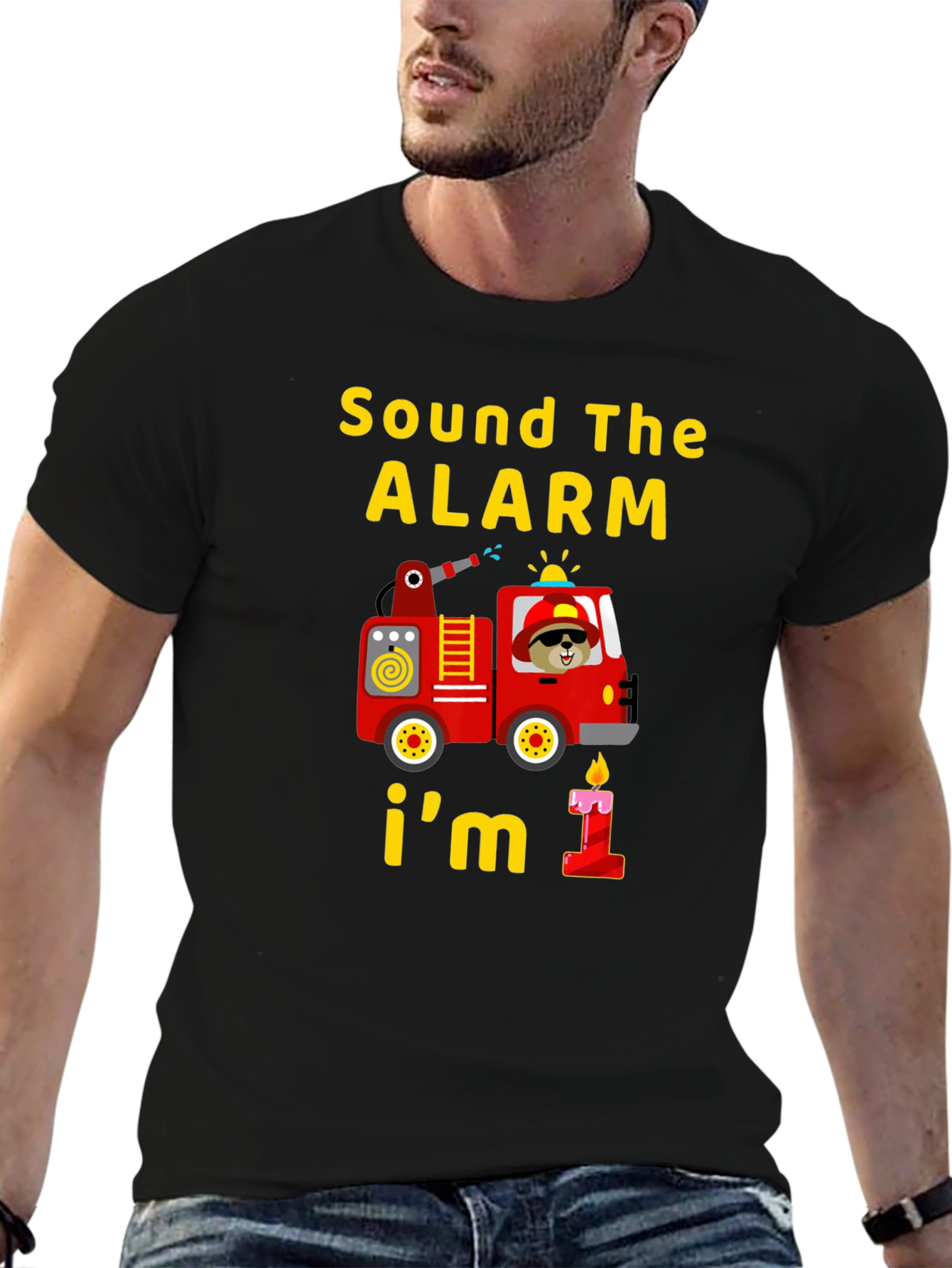 Sound The Alarm 1st Birthday Fire Truck T-Shirt