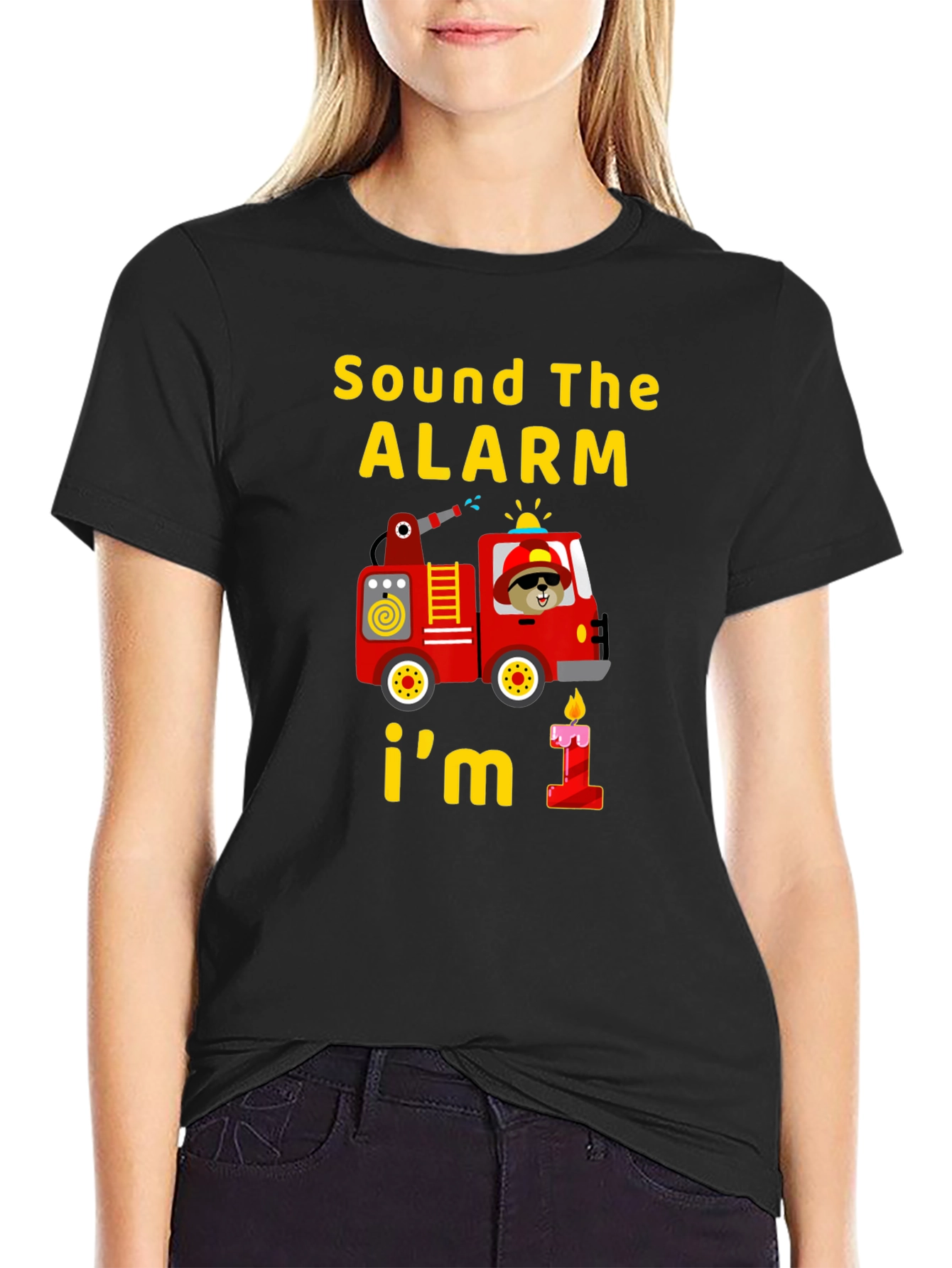 Sound The Alarm 1st Birthday Fire Truck T-Shirt