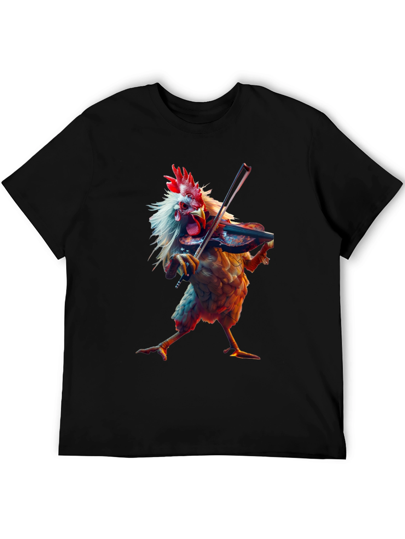 Chicken Playing Violin Graphic T-Shirt