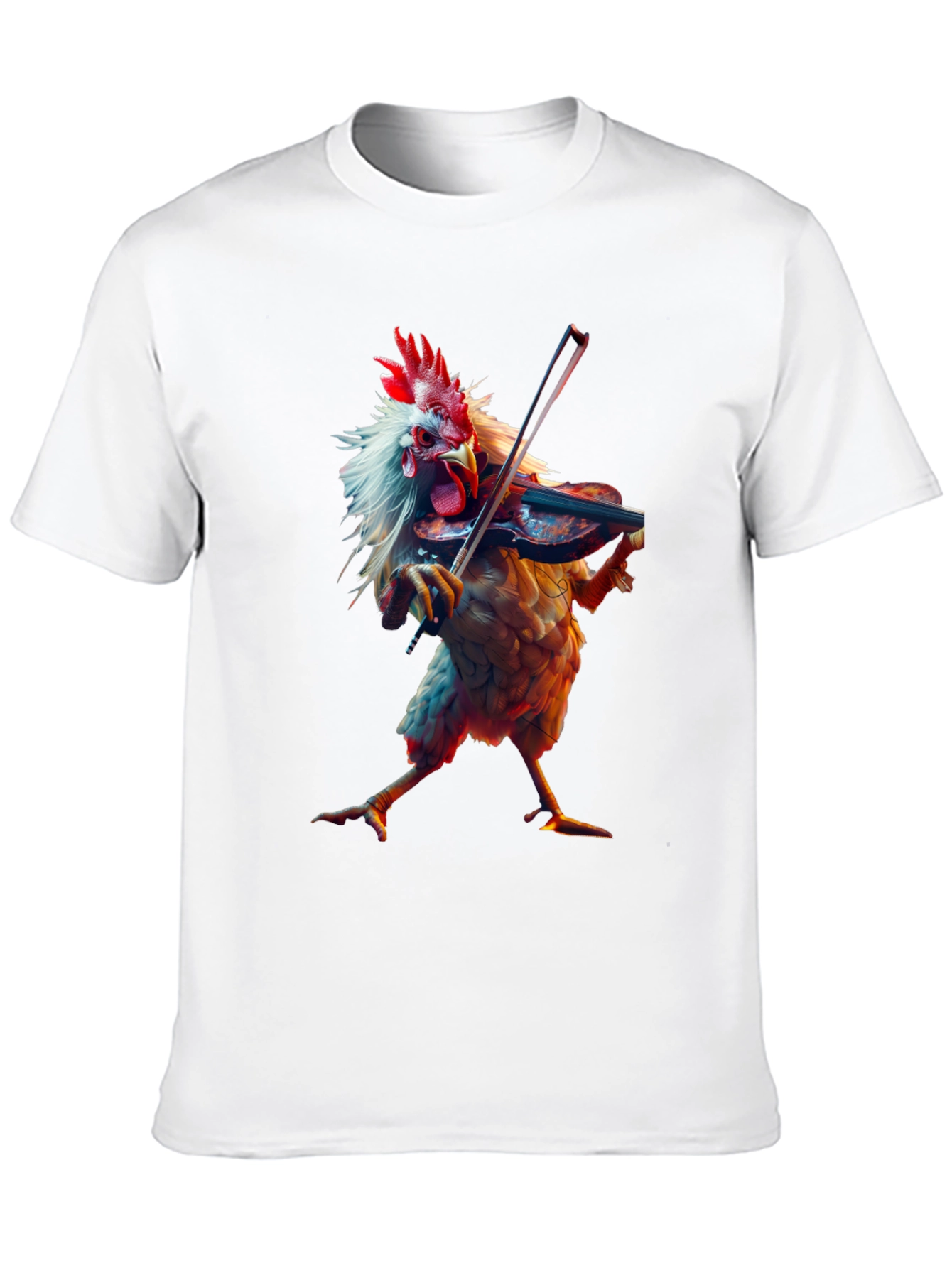 Chicken Playing Violin Graphic T-Shirt