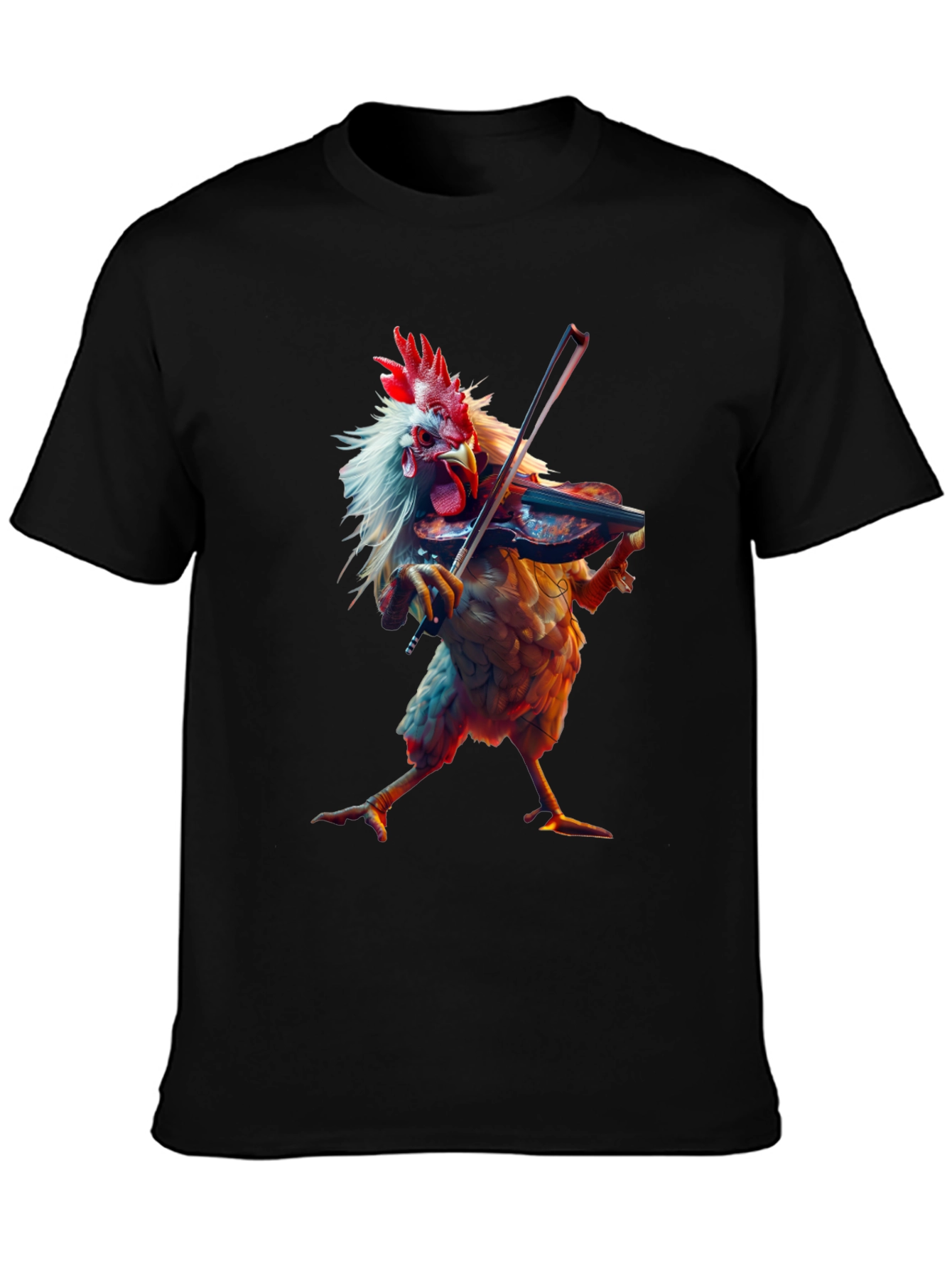 Chicken Playing Violin Graphic T-Shirt