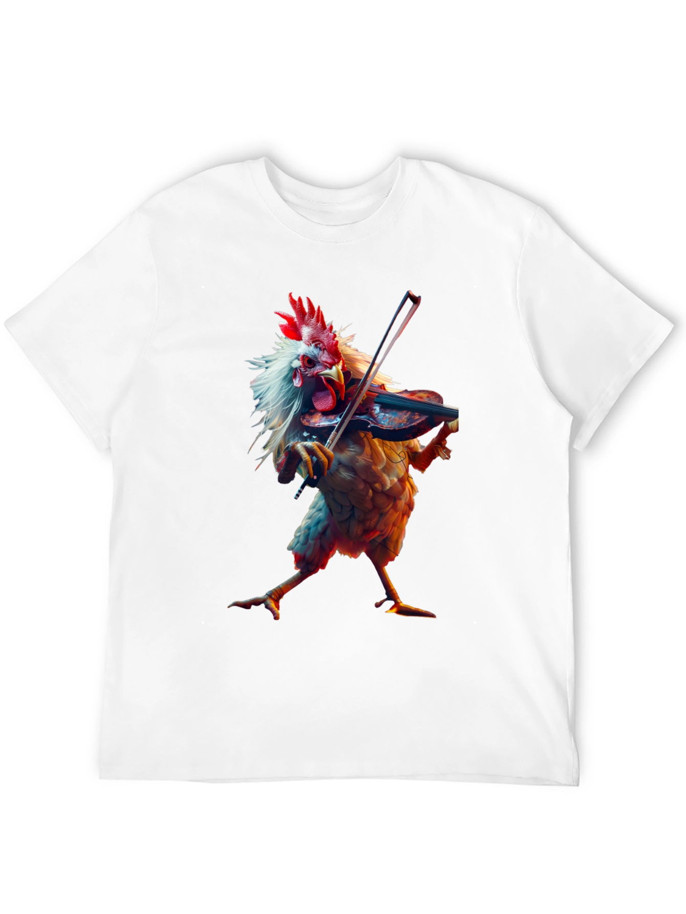 Chicken Playing Violin Graphic T-Shirt