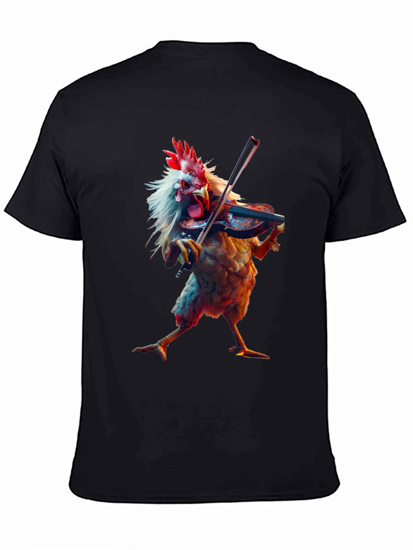 Chicken Playing Violin Graphic T-Shirt
