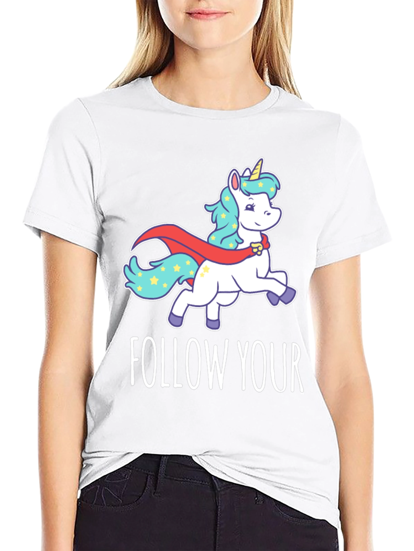Follow Your Dreams Unicorn Graphic T-Shirt