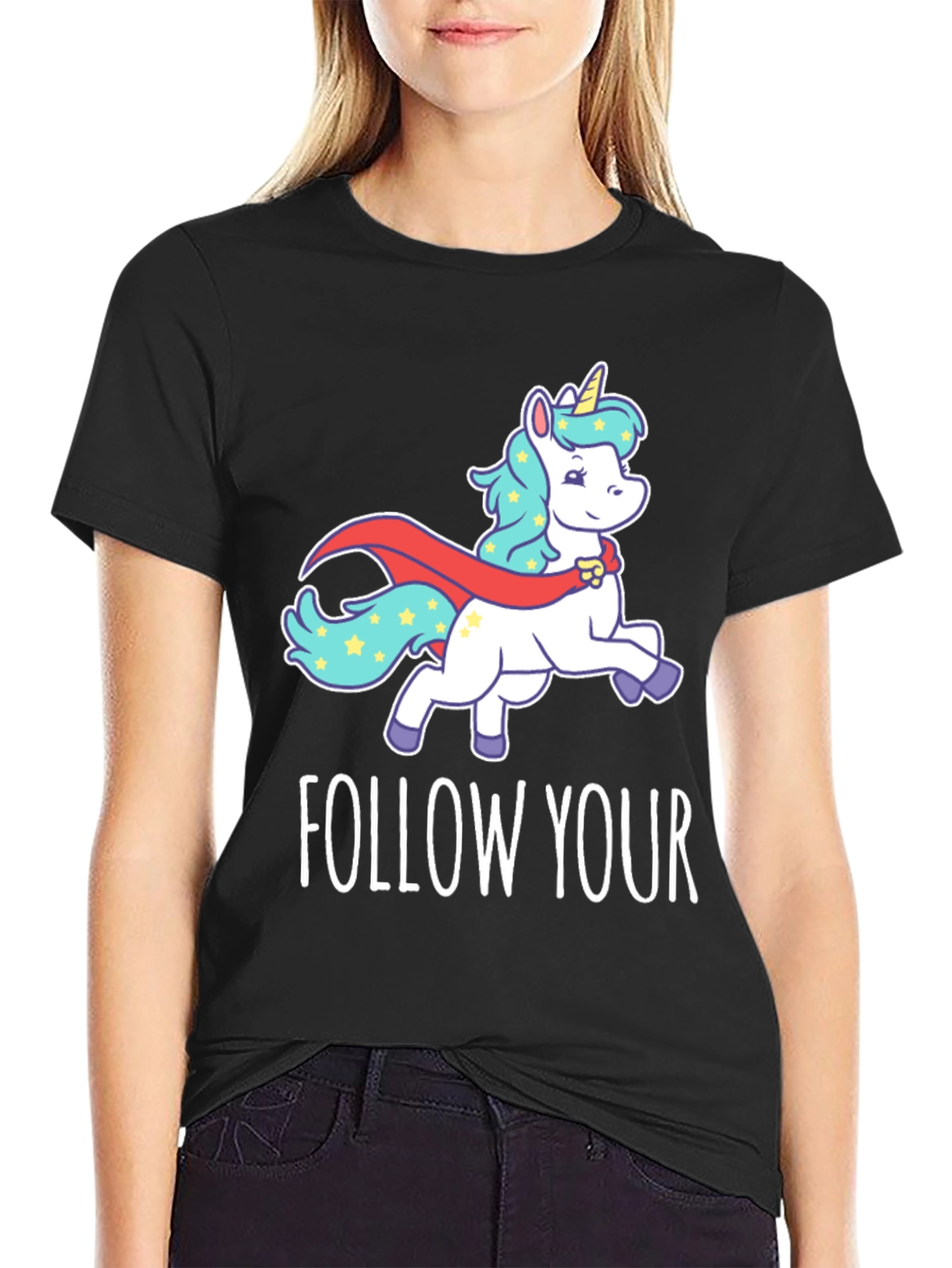 Follow Your Dreams Unicorn Graphic T-Shirt