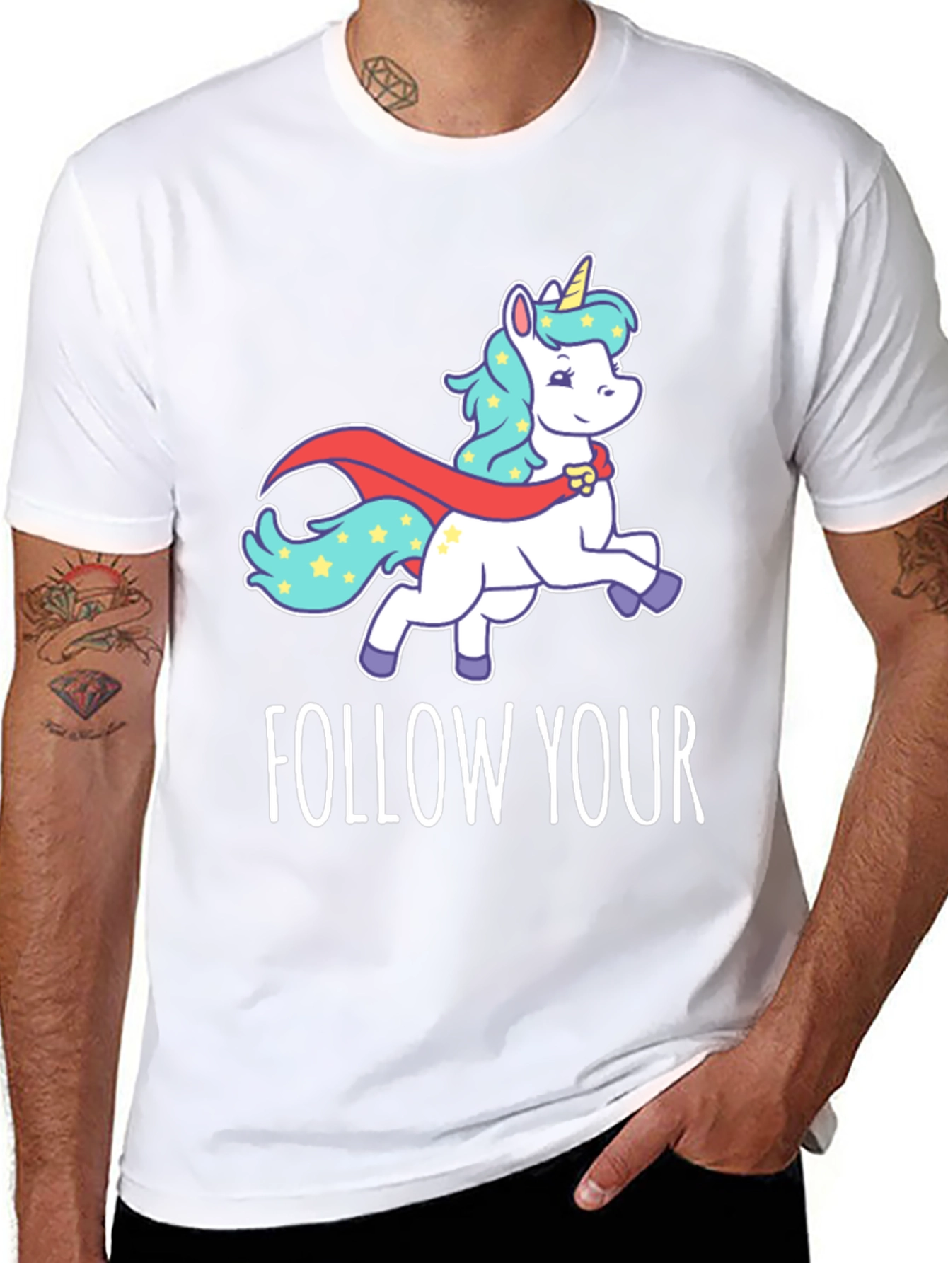 Follow Your Dreams Unicorn Graphic T-Shirt