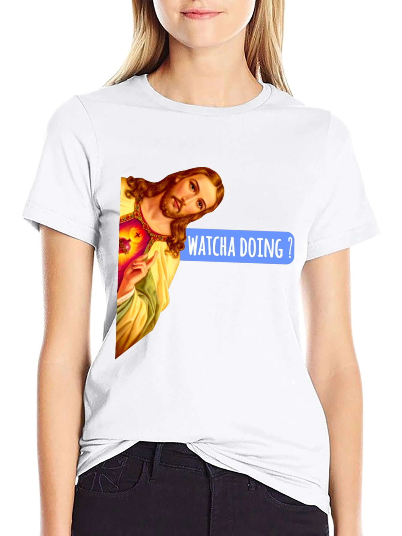 Whatcha Doing? Jesus Graphic T-Shirt