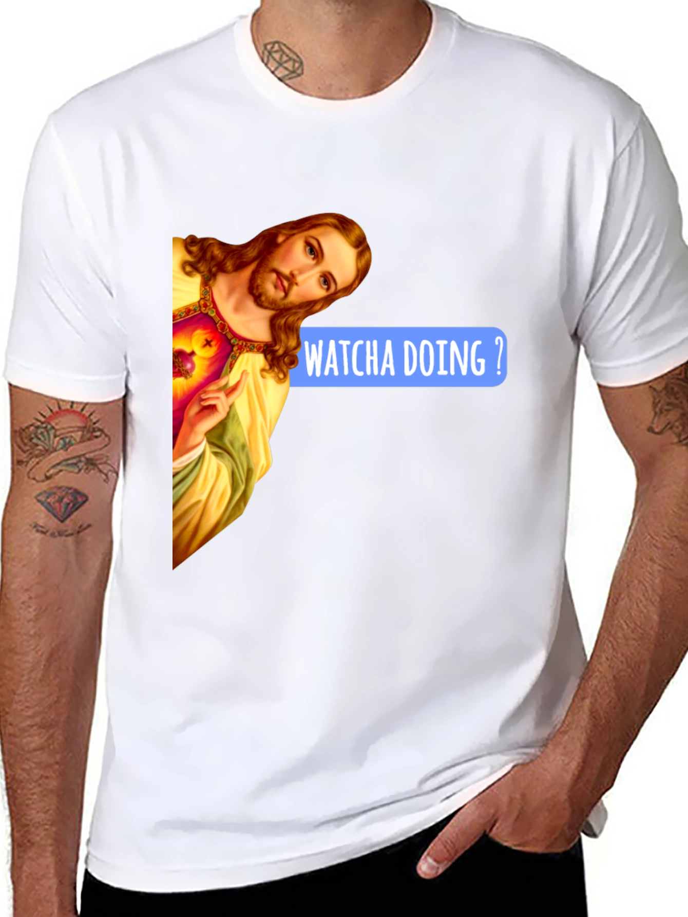 Whatcha Doing? Jesus Graphic T-Shirt