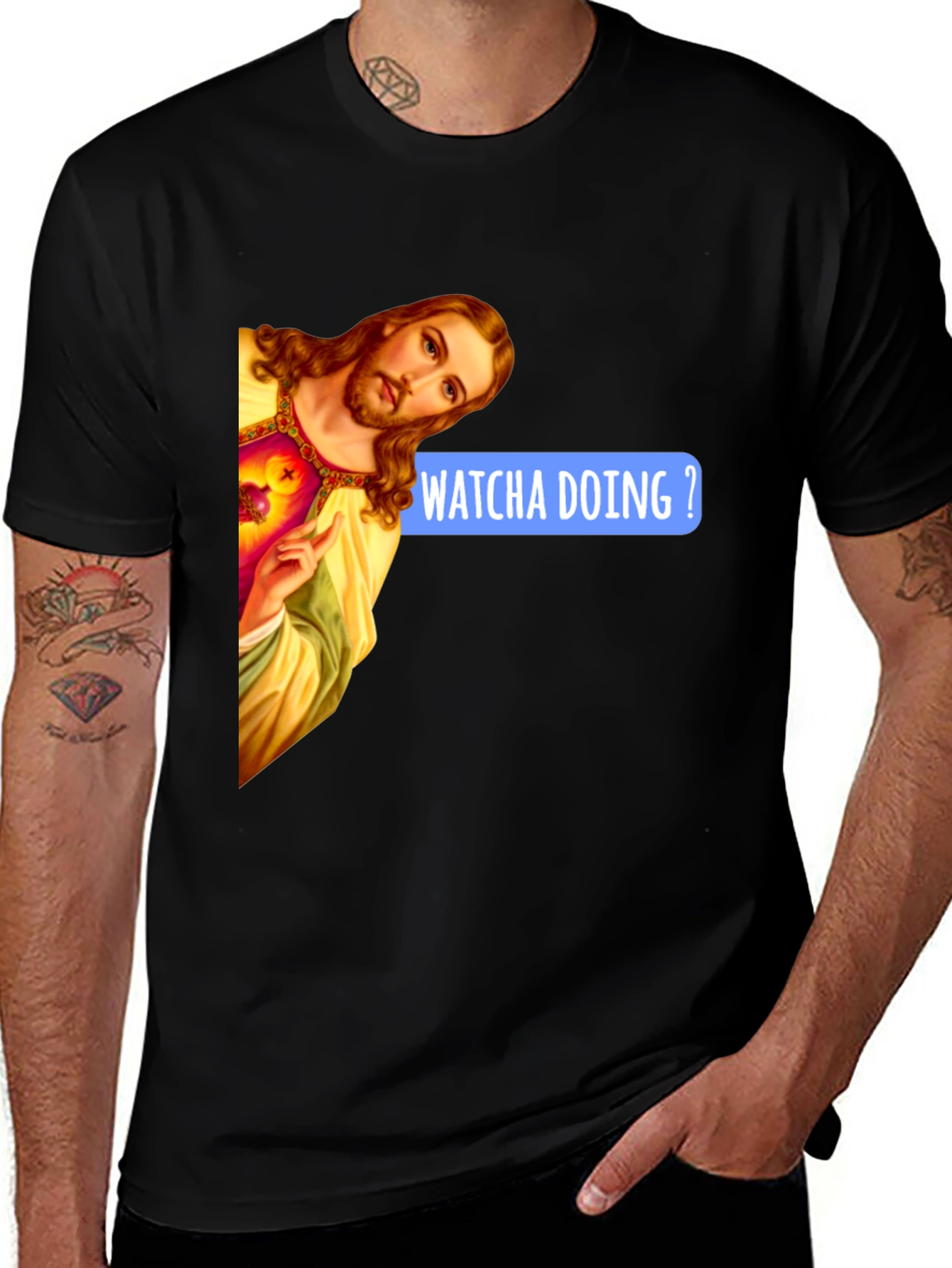 Whatcha Doing? Jesus Graphic T-Shirt