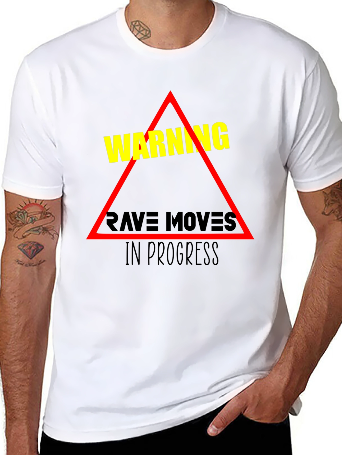 Warning Rave Moves in Progress Black T-Shirt