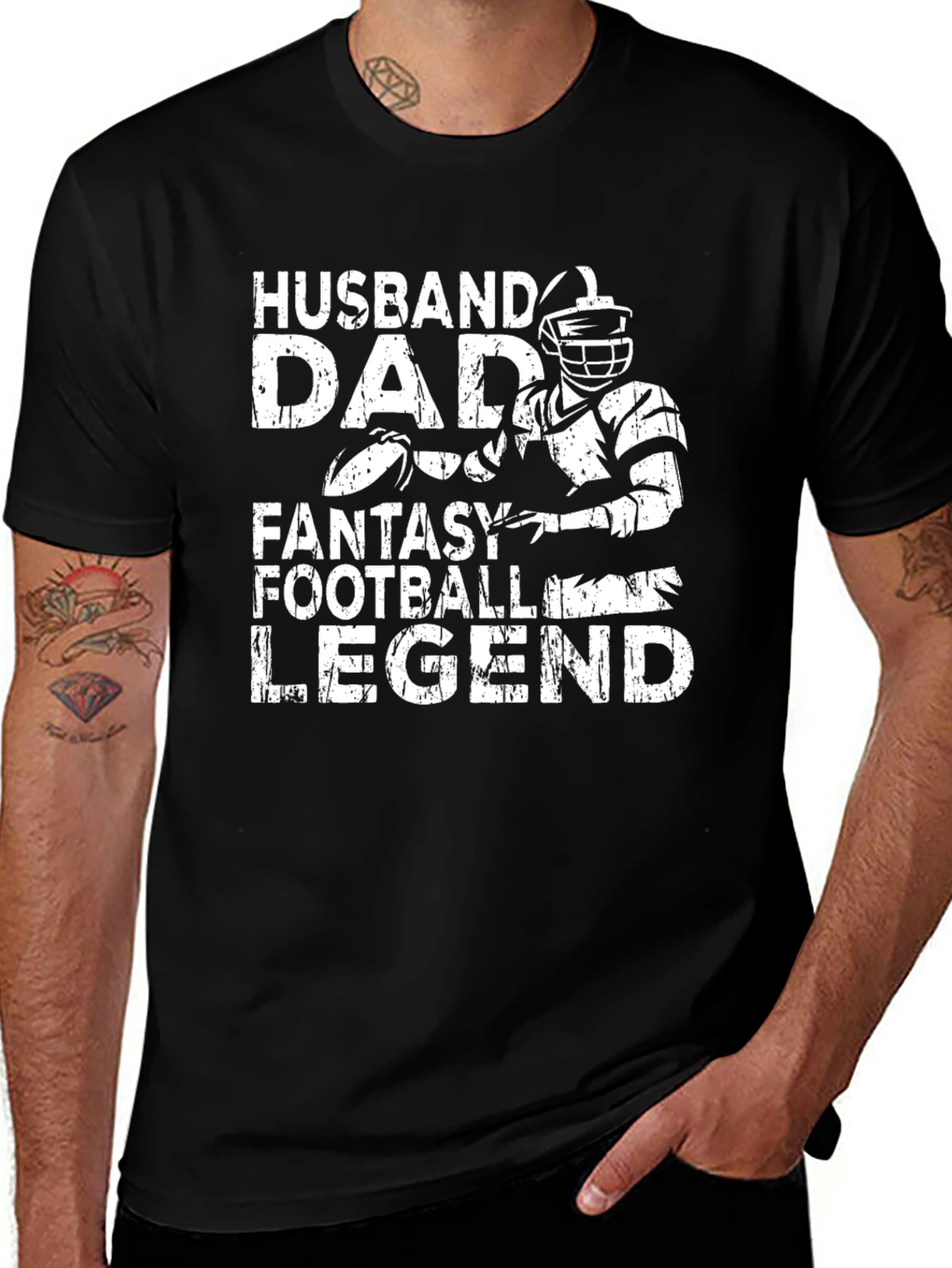 Husband Dad Fantasy Football Legend Graphic Tee