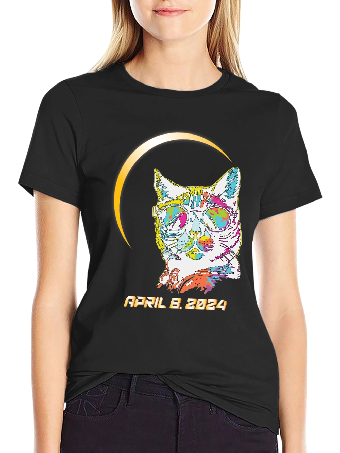 Eclipse Cat April 8 2024 T-Shirt