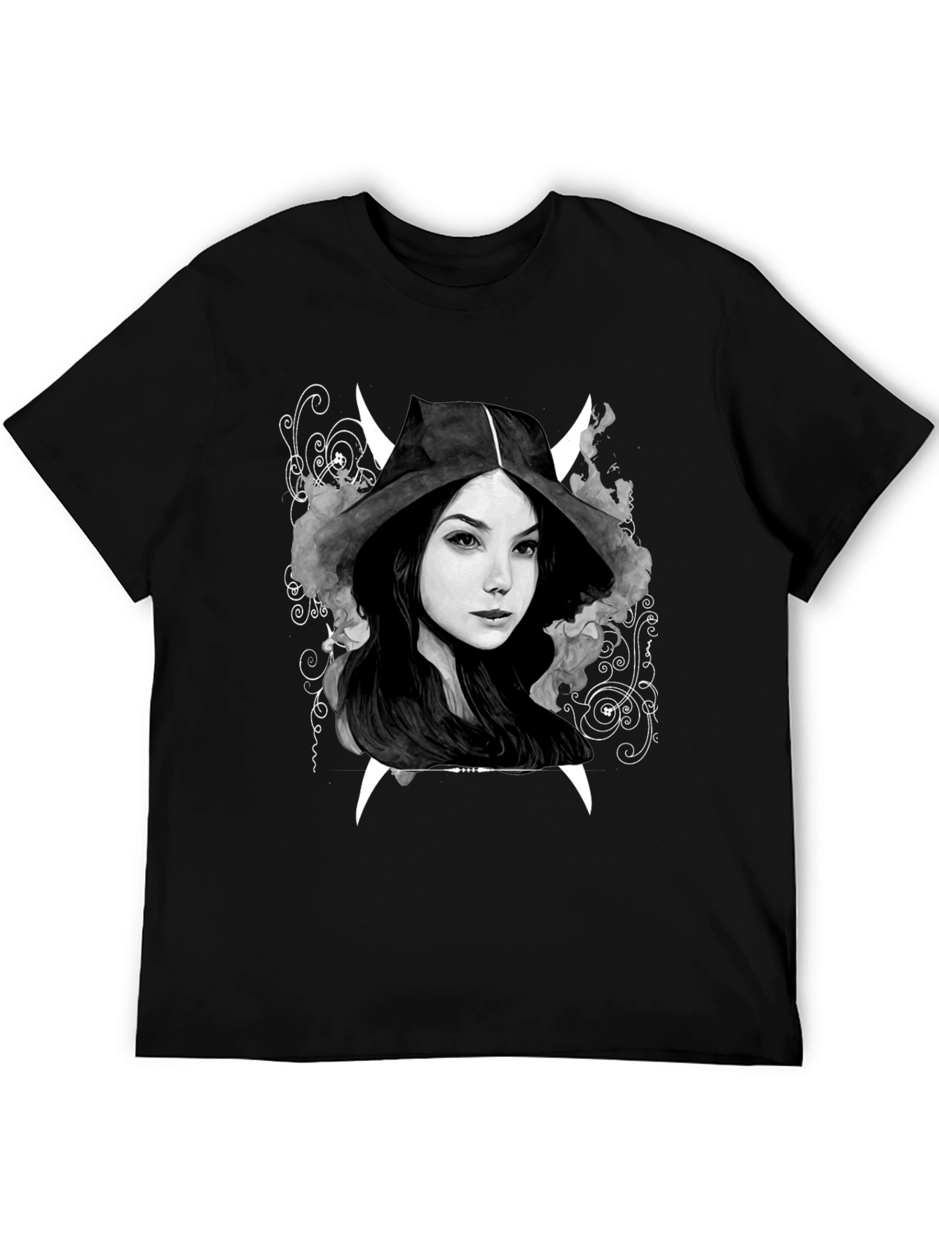 Dark Witch Graphic Tee - Mens Black Cotton T-Shirt