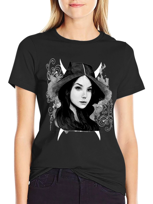 Dark Witch Graphic Tee - Mens Black Cotton T-Shirt