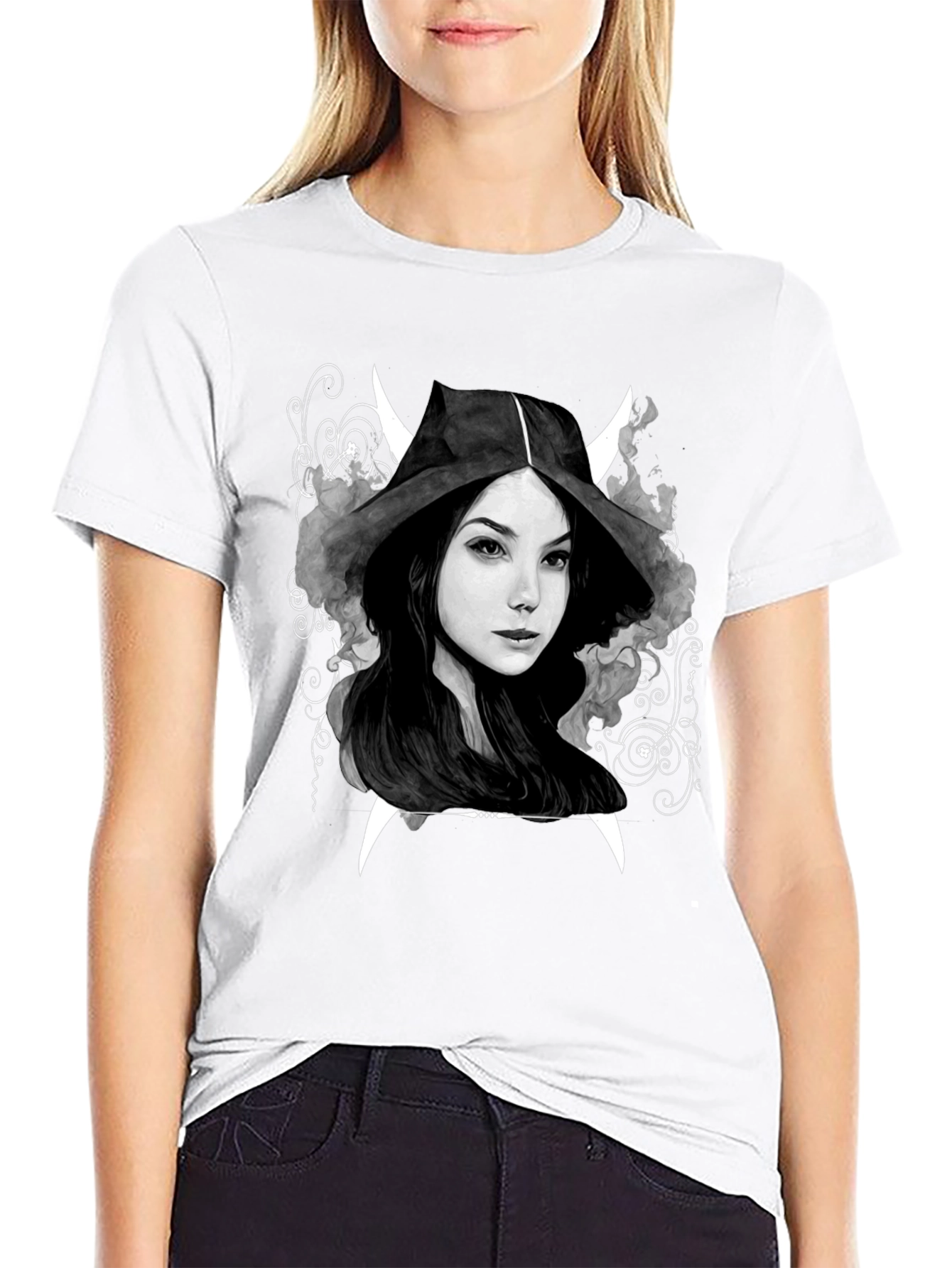 Dark Witch Graphic Tee - Mens Black Cotton T-Shirt